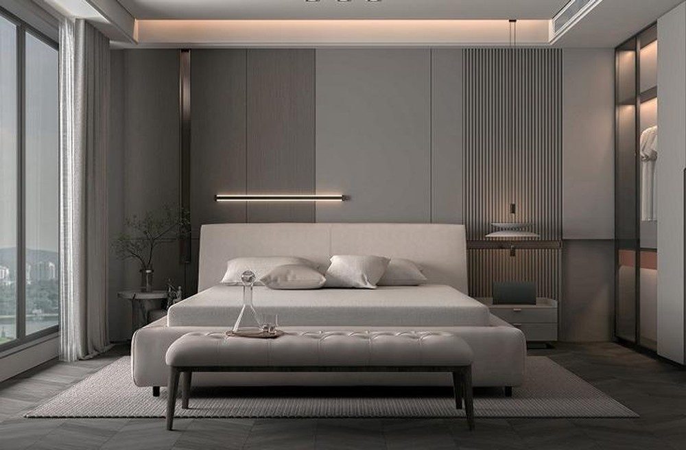 Xlmoebel Polsterbett XLMOEBEL Polsterbett Beige mit elegantem Design und hohem Komfort (Liegefläche 180 x 200 cm), Made in Europa