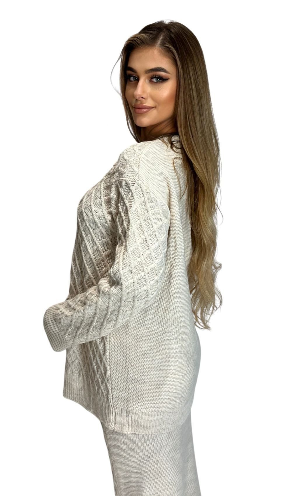 Mississhop Strickkleid Strickset Strickanzug Rock Pullover Damen M.394