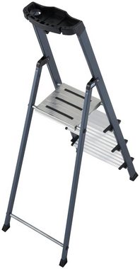 KRAUSE Stehleiter Securo, Alu eloxiert, 1x4 Stufen, Arbeitshöhe ca. 285 cm