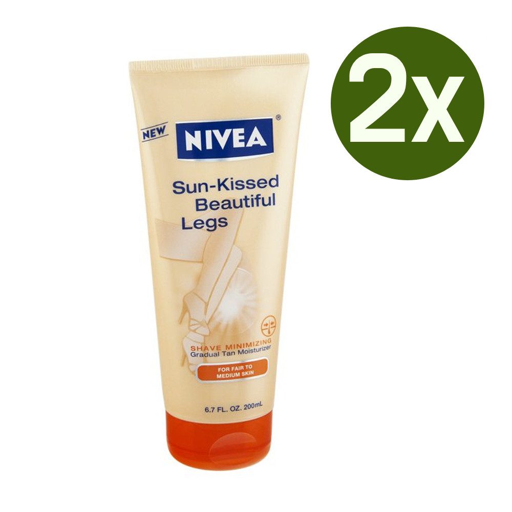 Nivea Selbstbräunungscreme Sun Kissed Beautiful Legs Selbstbräungscreme Lotion 200ml, - 2er Pack