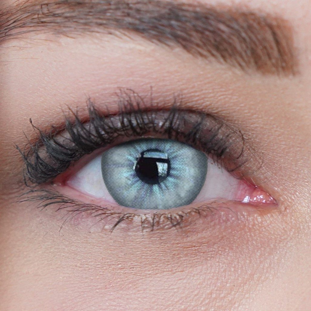 Charmiga Jahreslinsen Farbige Kontaktlinsen grün, Farblinsen ohne Stärke Ada Gray, Beauty, stark deckend, neu, trendy