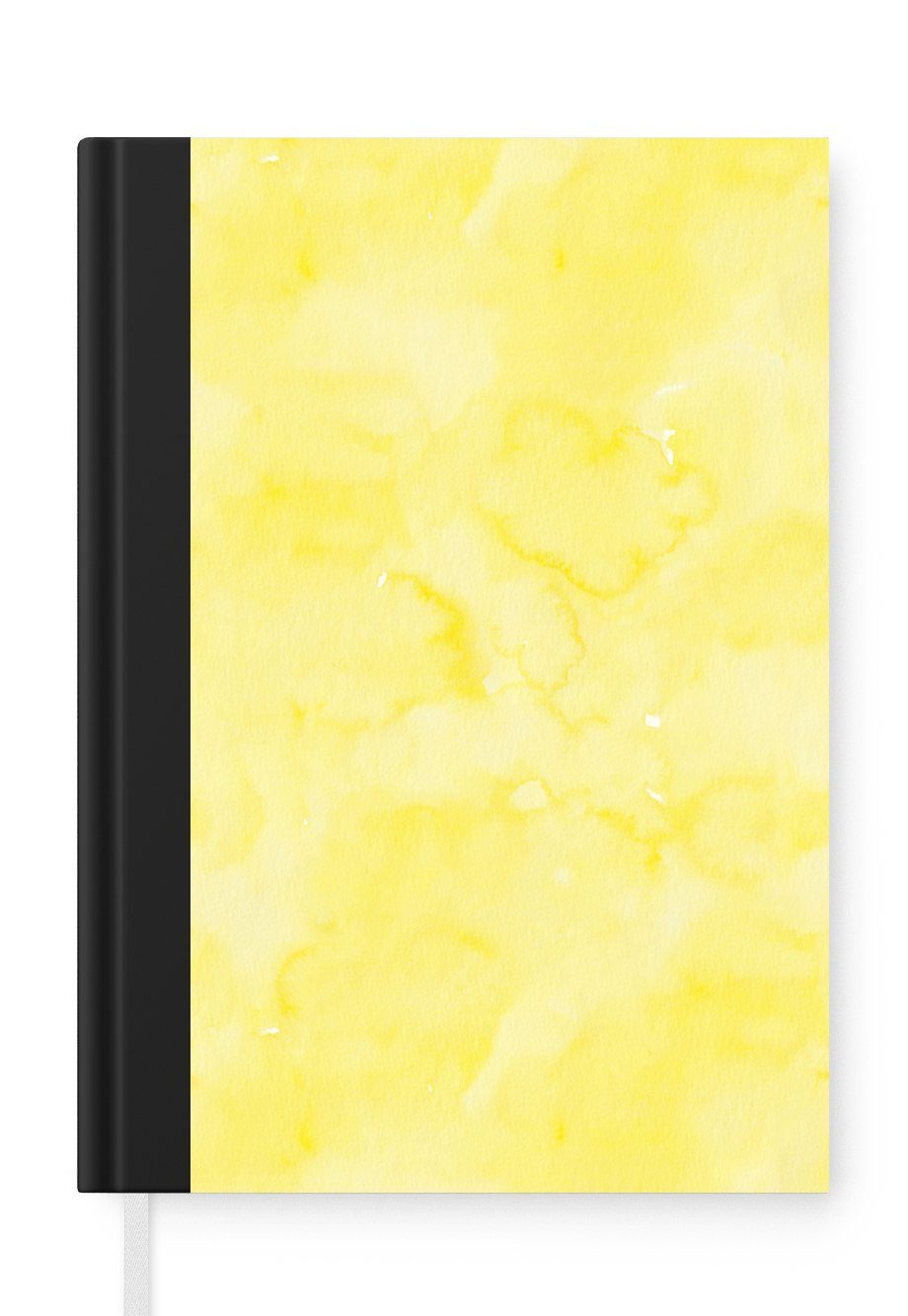 MuchoWow Notizbuch Muster - Aquarell - Gelb - Marmor, Journal, Merkzettel, Tagebuch, Notizheft, A5, 98 Seiten, Haushaltsbuch