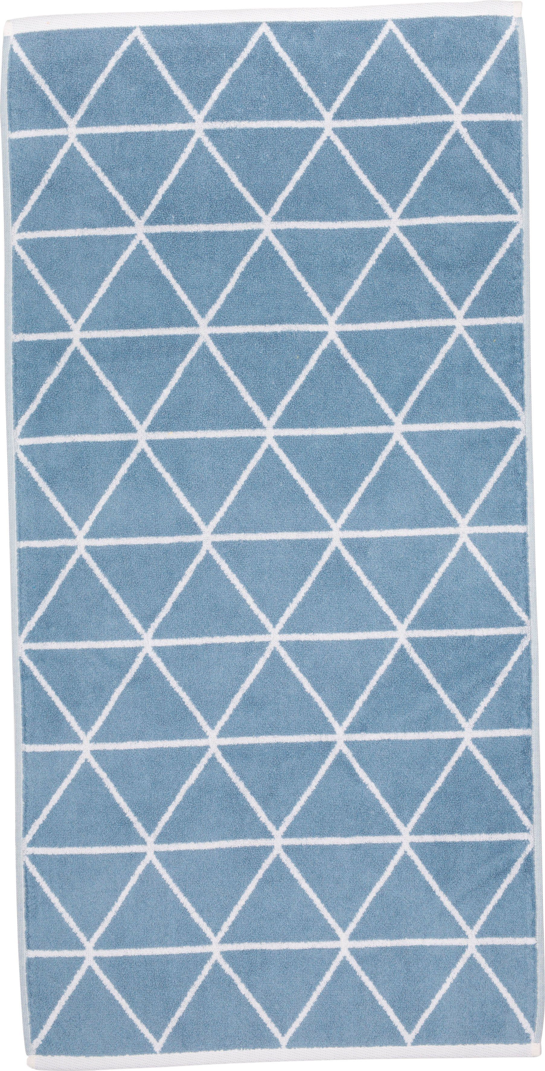 Jacquard-Zwirnfrottier blau Freundin Design Collection Triangle Handtücher (2-St), freundin mit Home Graphics, skandinavischem