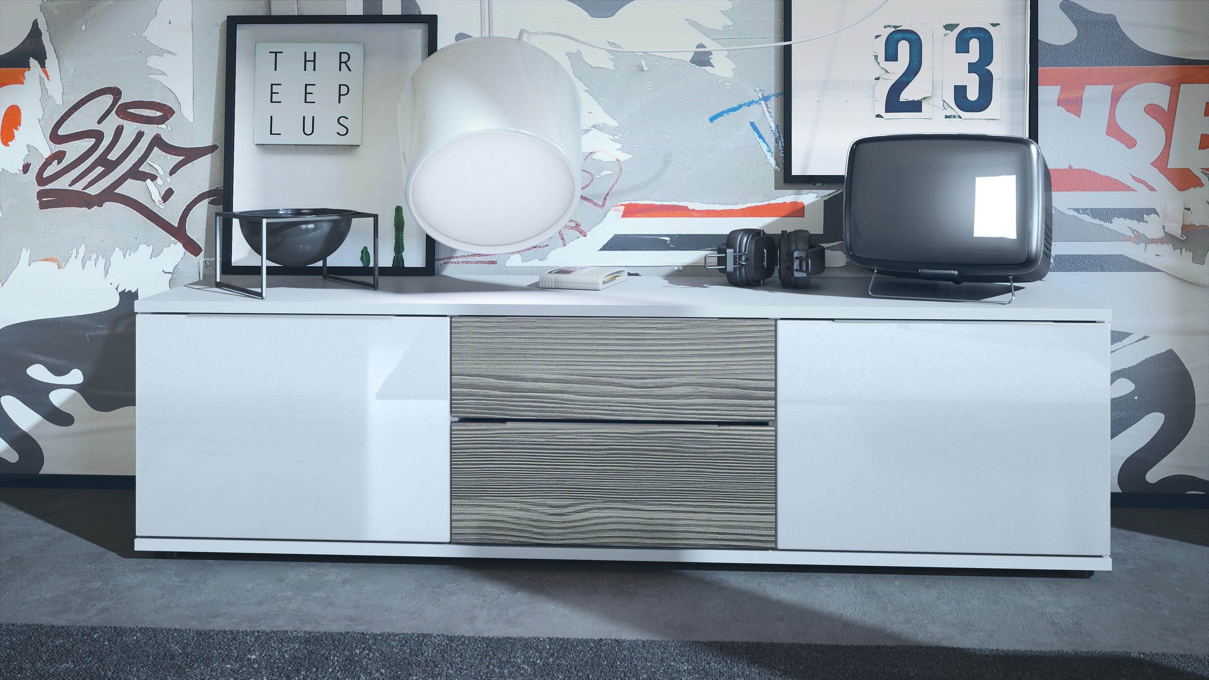 Vladon Lowboard Linio V1 (Fernsehtisch, mit günstig online kaufen