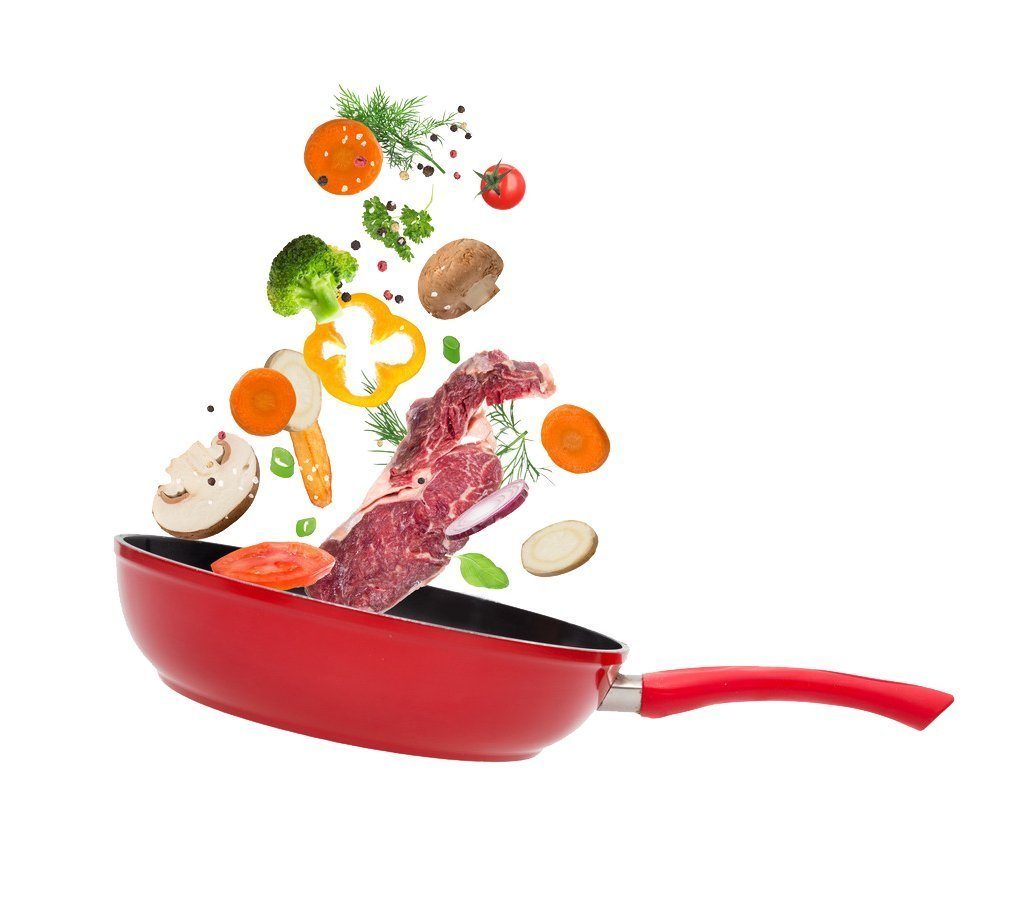 Cheffinger Bratpfanne, Aluminium, mit Marmor-Antihaftbeschichtung, Induktionsgeeignet