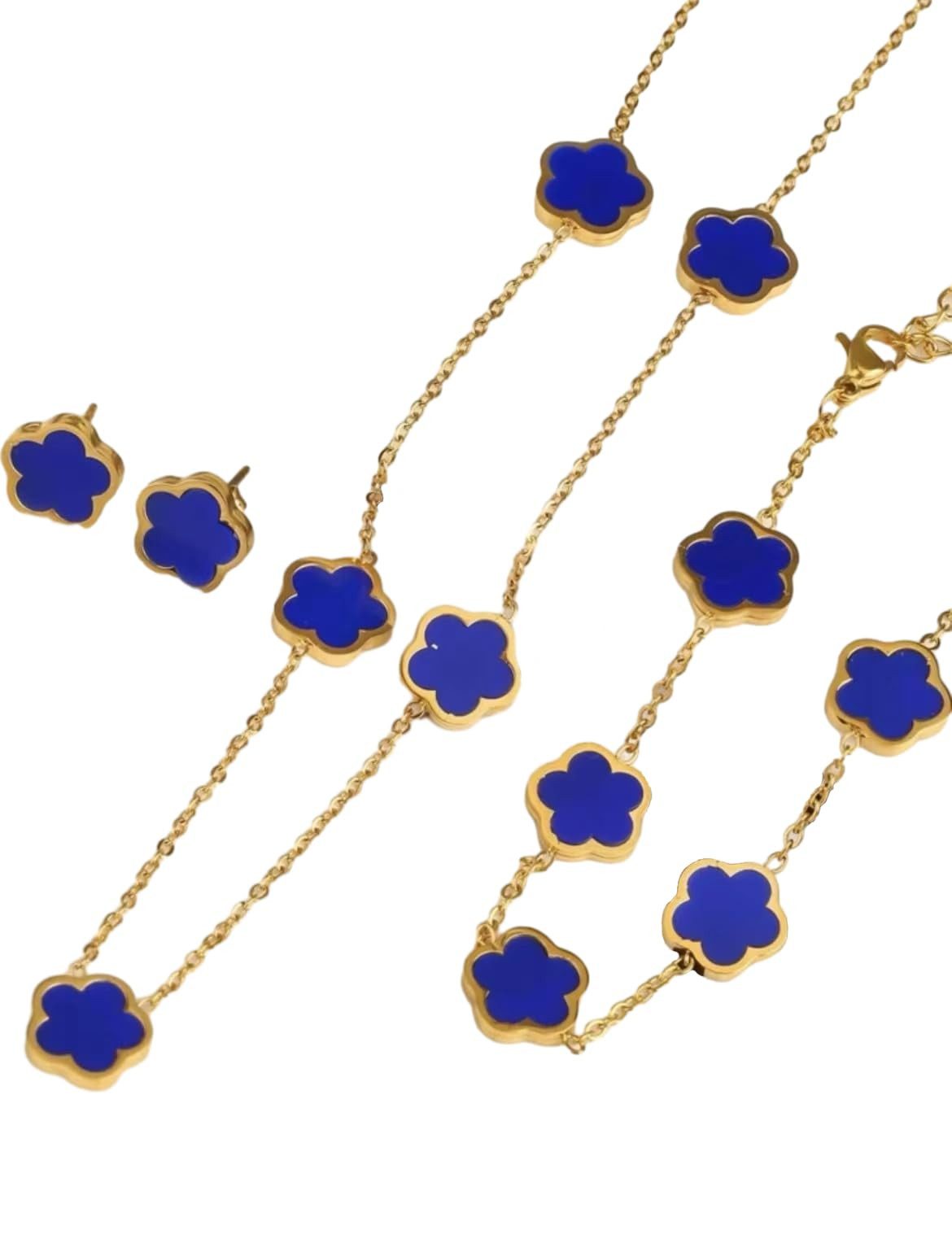 MOPUEA Schmuckset Blume Schmuck Set für Damen Armband Ohrstecker Halskette Anhänger (Handlupe mit 6-facher Vergrößerung für Alltag und Hobby, Ideal zum Lesen kleiner Schrift und Betrachten feiner Details), Kratzfeste Glaslinse 6-fach vergrößernd klar und