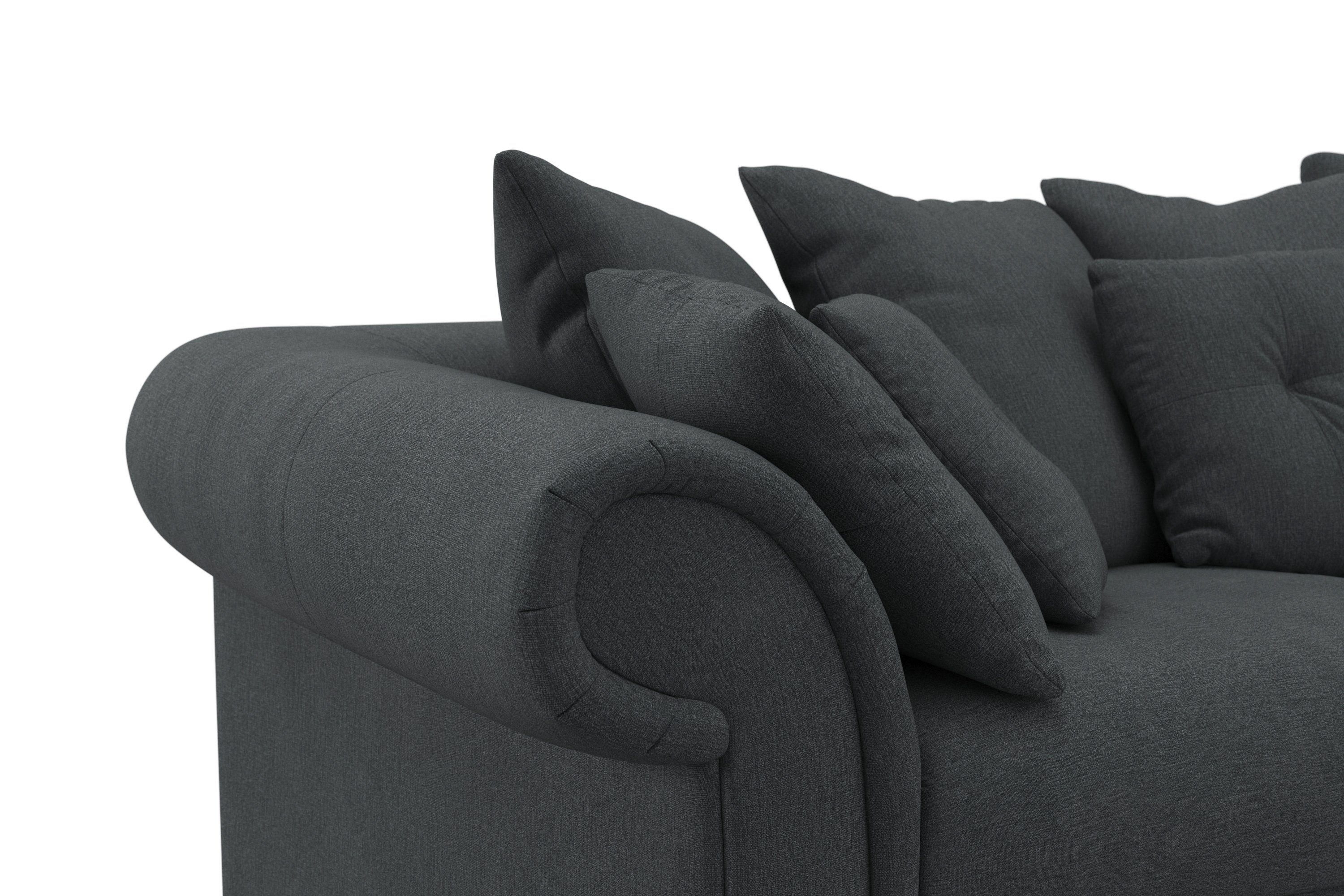 Home Queenie zeitlosem mit Kissen 2 kuschelige Design, Megasofa, und Teile, weichem affaire Sitzkomfort viele Big-Sofa