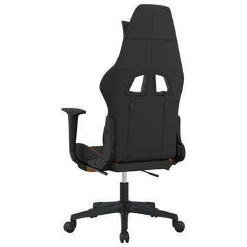vidaXL Bürostuhl Gaming-Stuhl mit Fußstütze Drehbar Schwarz und Dunkelgelb Stoff Gaming