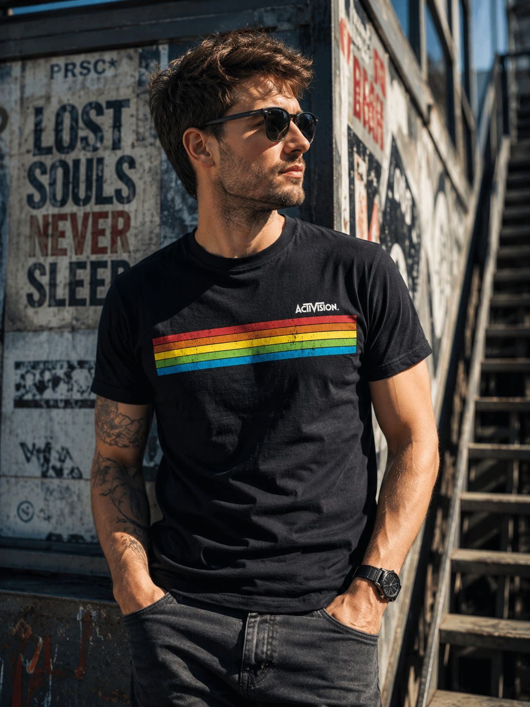 Activision Print-Shirt Activision Herren T-Shirt Schwarz Retro Gaming Lizenzshirt – Bild 4 von 4