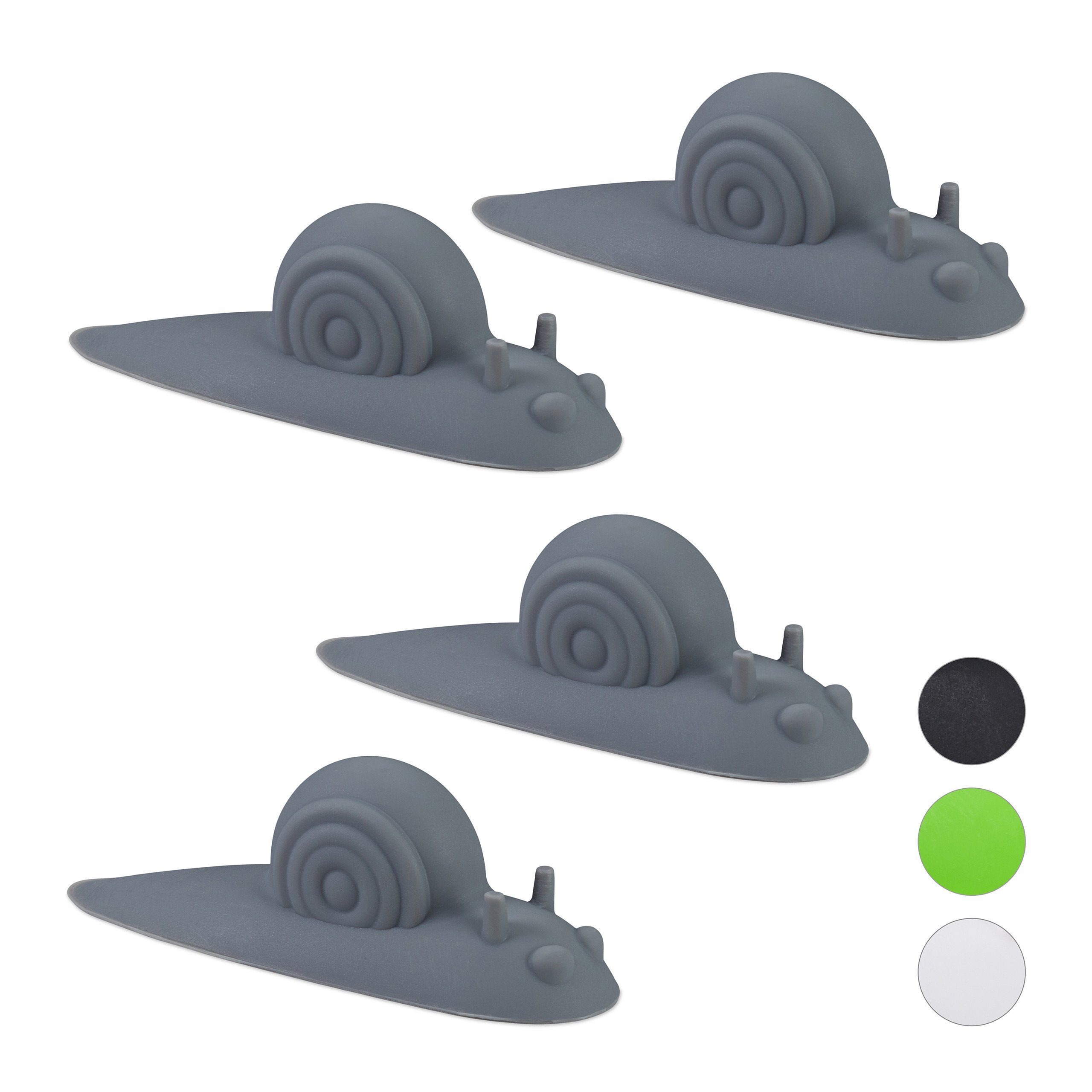 relaxdays Türstopper 4 x Türstopper Schnecke grau