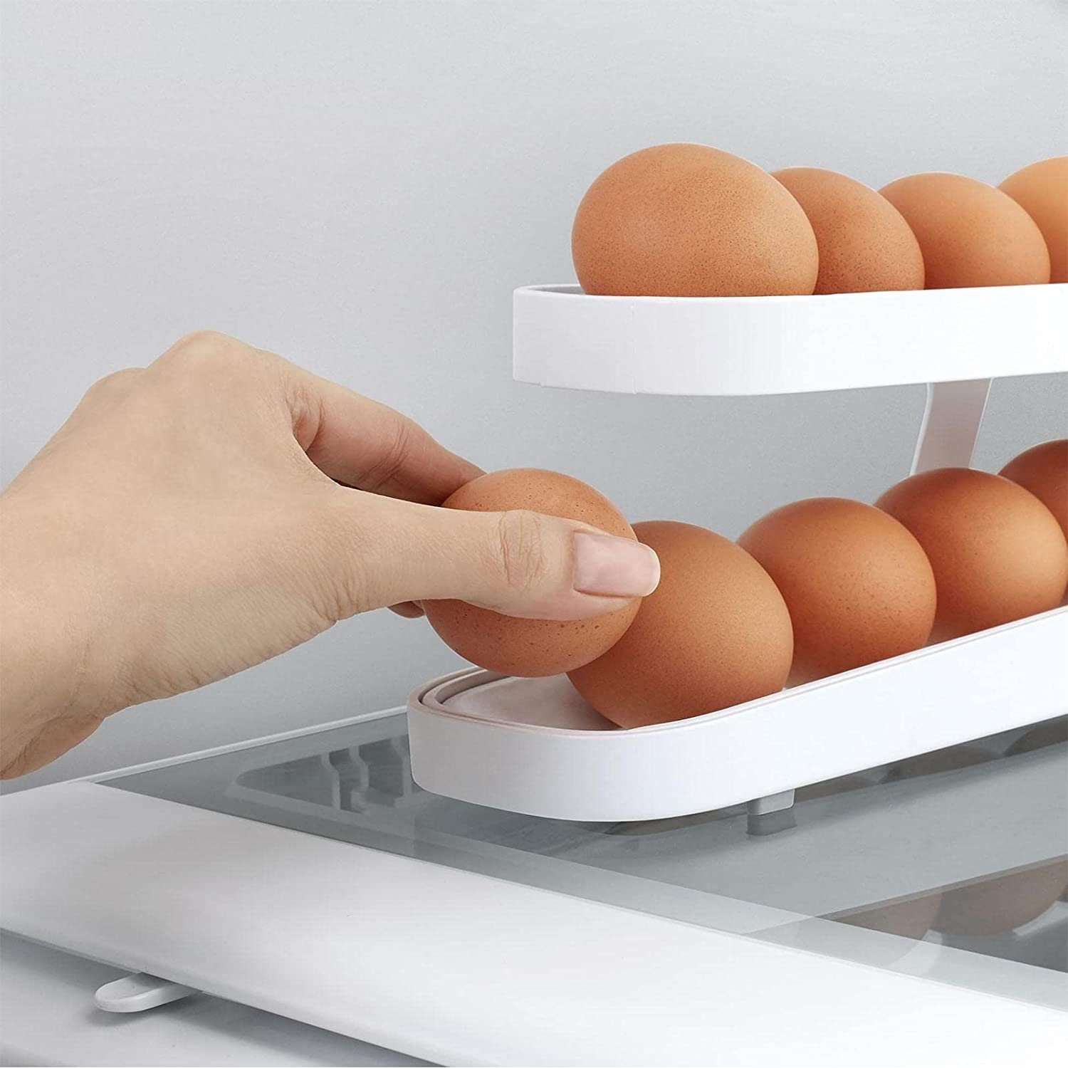zggzerg Schichten 2 Kühlschrank Eierhalter mit aus Eierkorb Kunststoff-Acryl für