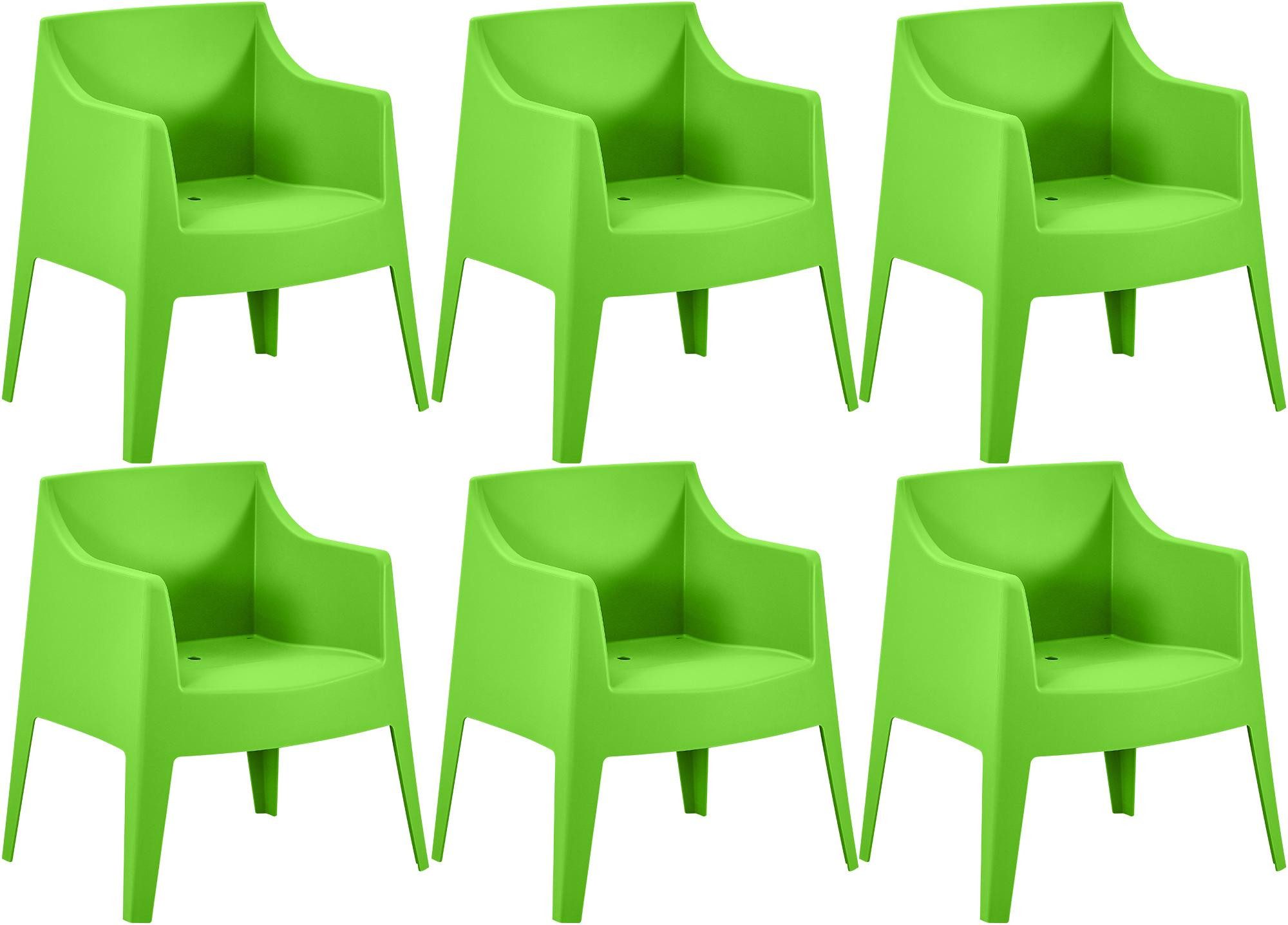 CLP Gartenstuhl Bartal (6er Set, 6 St), stapelbar, wetterfest und UV-beständig