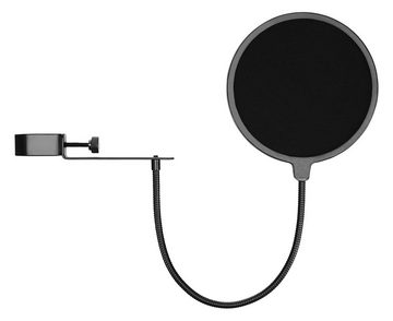 Pronomic Standmikrofon CM-100 Studio Großmembran- Kondensatormikrofon (Komplettset Popschutz schwarz, 10-tlg), inkl. Mikrofonständer, Micscreen, 5m XLR-Kabel