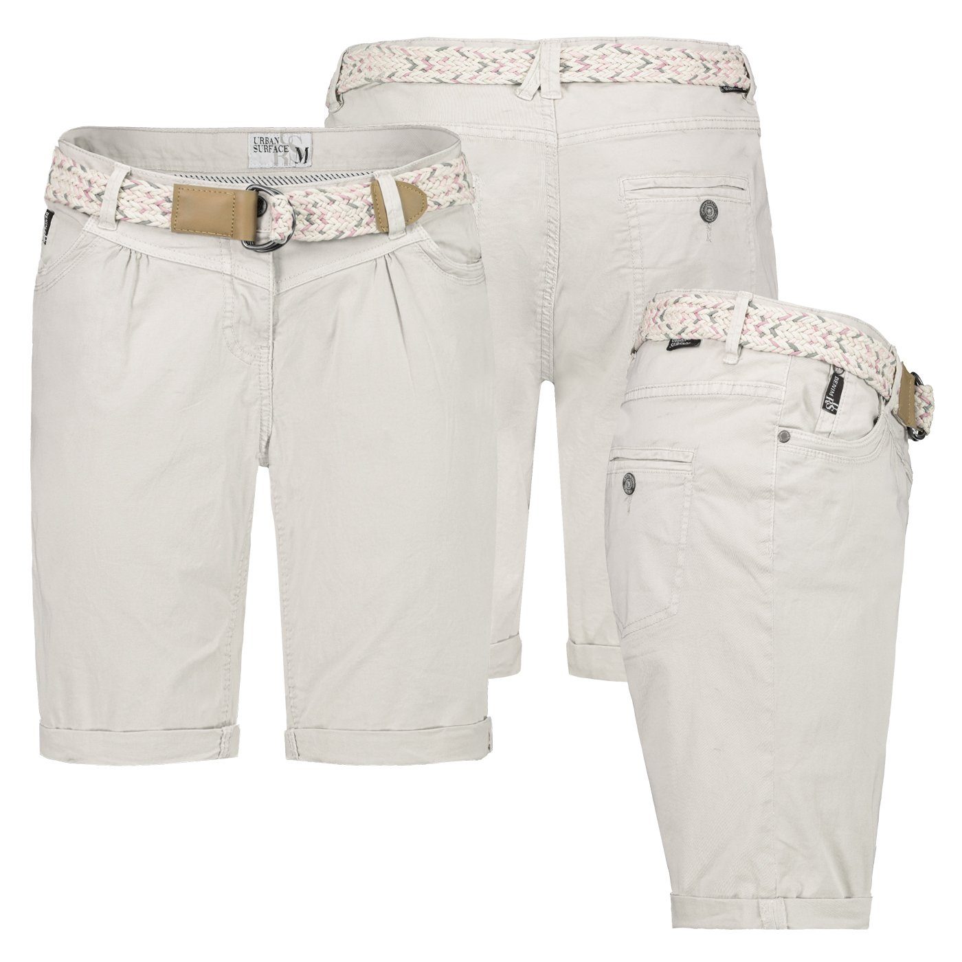 Short Chino Femme ESRA - Bermudas - Taille Normale - Composition 95% Coton, 5% élasthanne - Grandes Tailles Disponibles