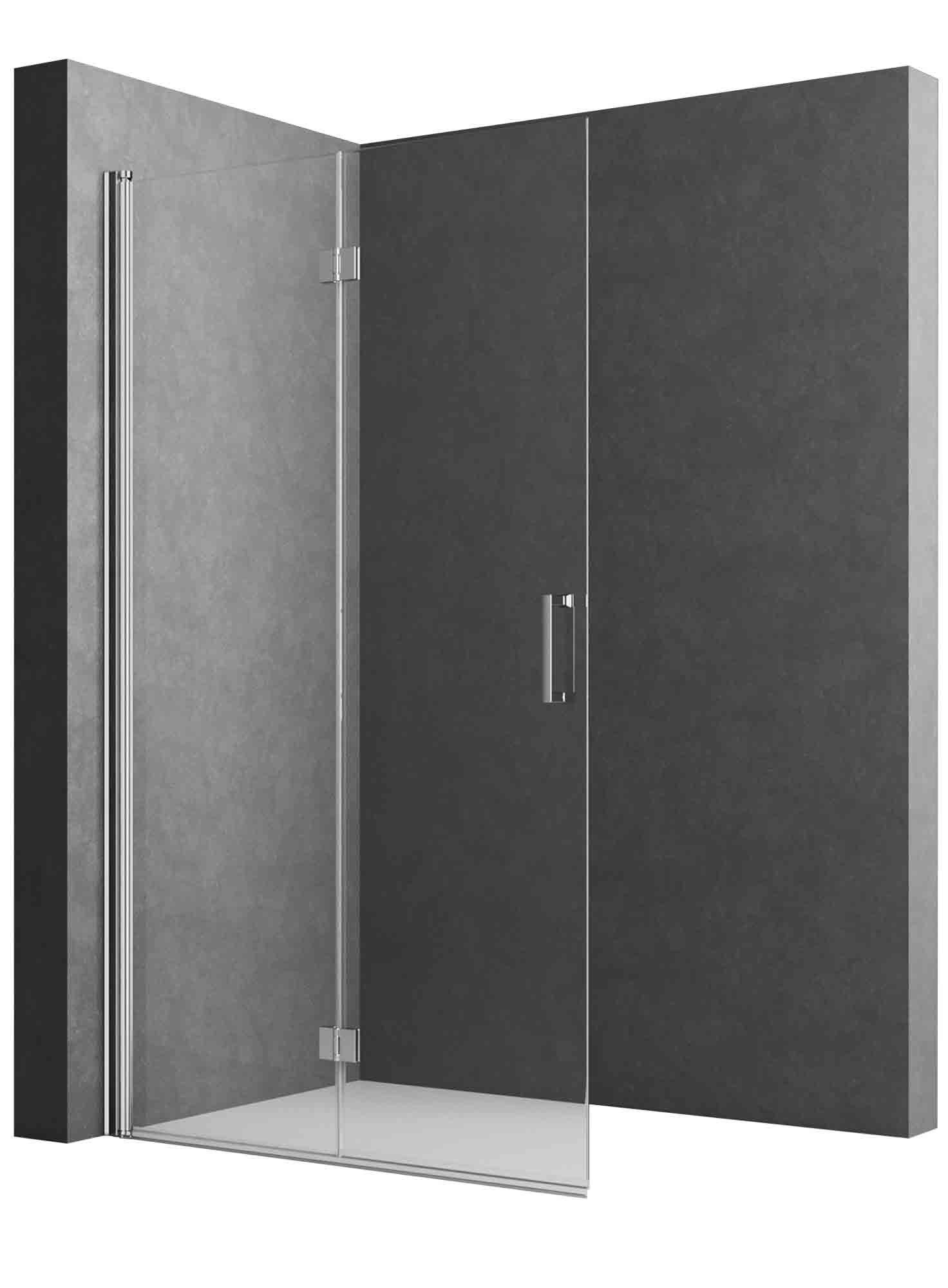 Boromal Walk-in-Dusche faltbar Walk In Dusche Duschwand Duschabtrennung für dusche mit Nano, Einscheibensicherheitsglas, (Falttür Faltwand, B:65,7-116,7 H:195cm), Rechts-und Links montierbar
