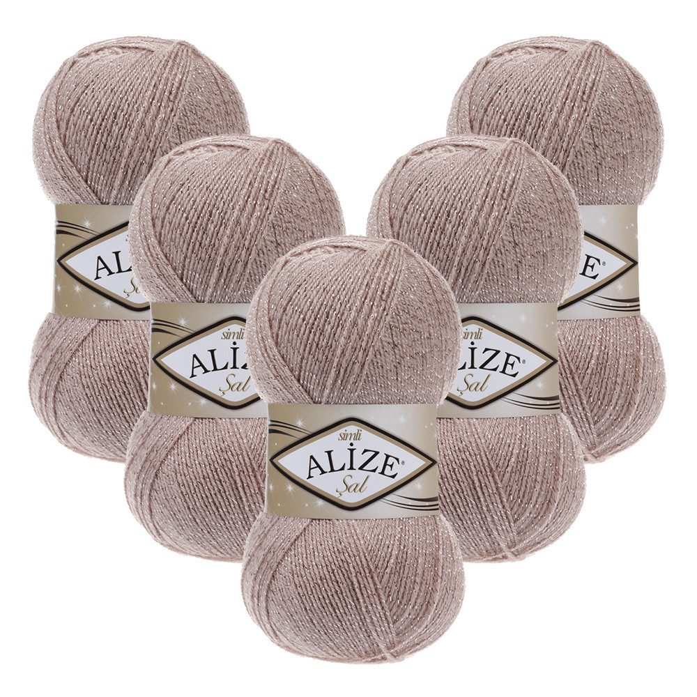 Alize 5 x ALIZE Sal Sim Häkelwolle, 460 m, Glitzerwolle,Häkeln,Stricken,Metallic