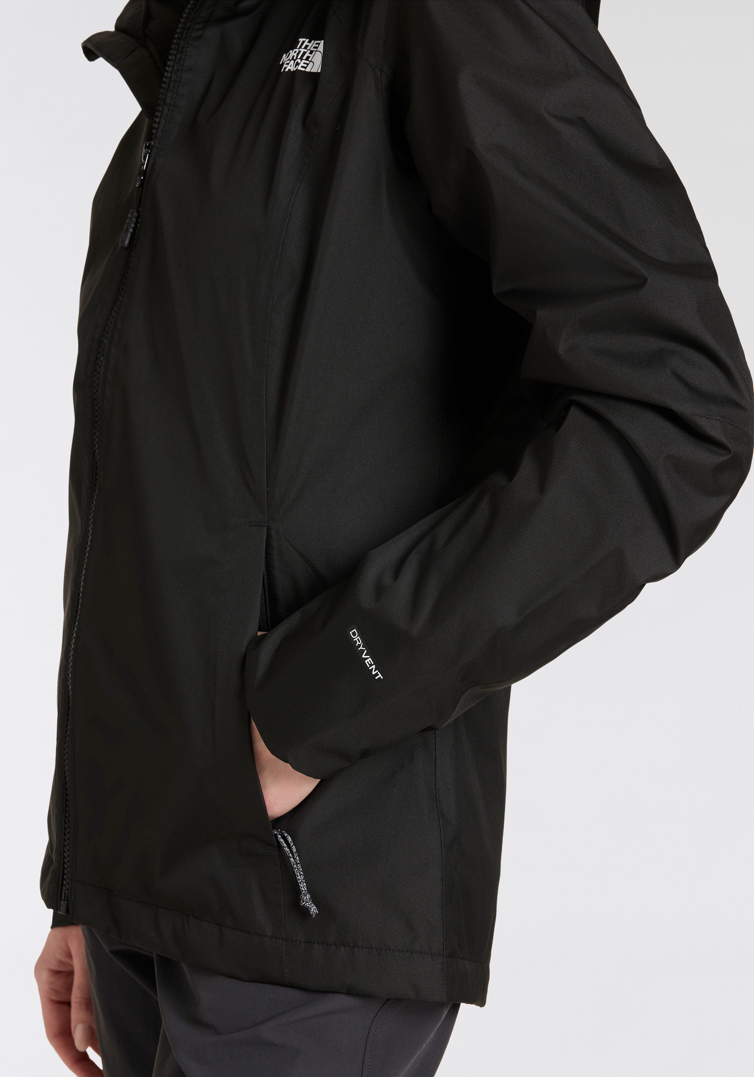 The North Face Funktionsjacke W QUEST TRICLIMATE (2-St) mit regulierbarem Elastikband an der Kapuze, aus Polyester