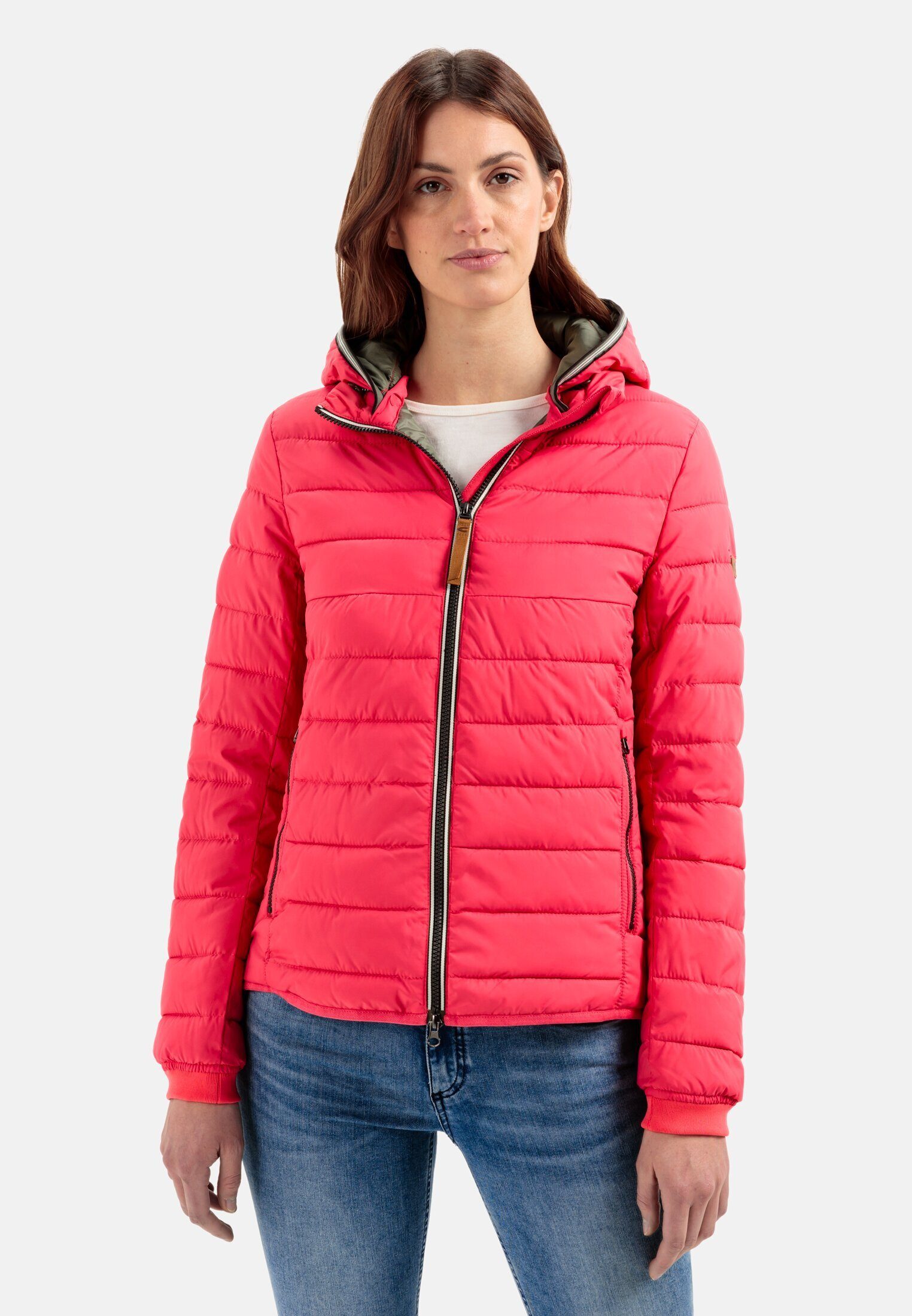 Camel Active Damen Cropped Pufferjacke – Aus Recyceltem Polyester, Wasserabweisend, Winddicht