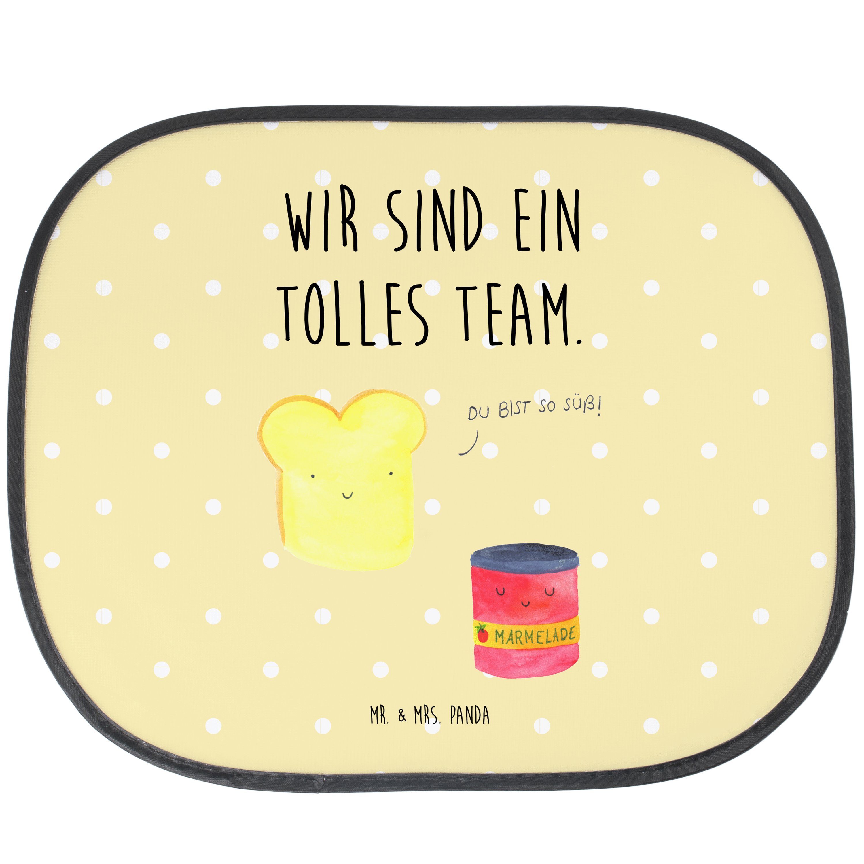 Sonnenschutz Toast & Marmelade - Gelb Pastell - Geschenk, Sonnenschutz Baby, Brot, Mr. & Mrs. Panda, Seidenmatt