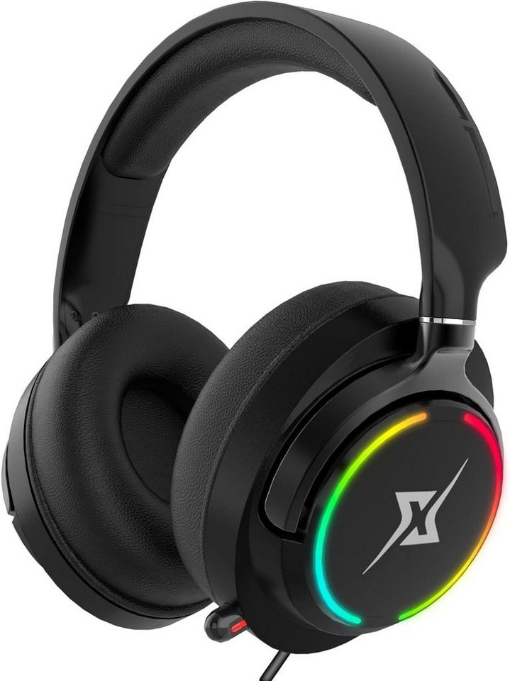 Y-YOPZI Gaming-Headset (Überragender Tragekomfort und gute  Atmungsaktivität, Mit Kabel, mit Mikrofon 3D Surround Sound Headphones  Noise Cancelling RGB Lights)