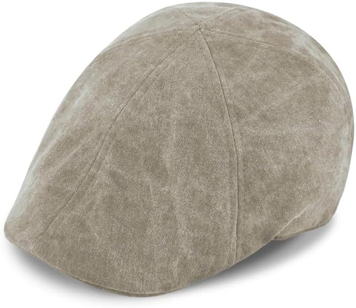 Fiebig Flat Cap 6-Panel Cap Washed Cotton, Flatcap aus gewaschener Baumwolle