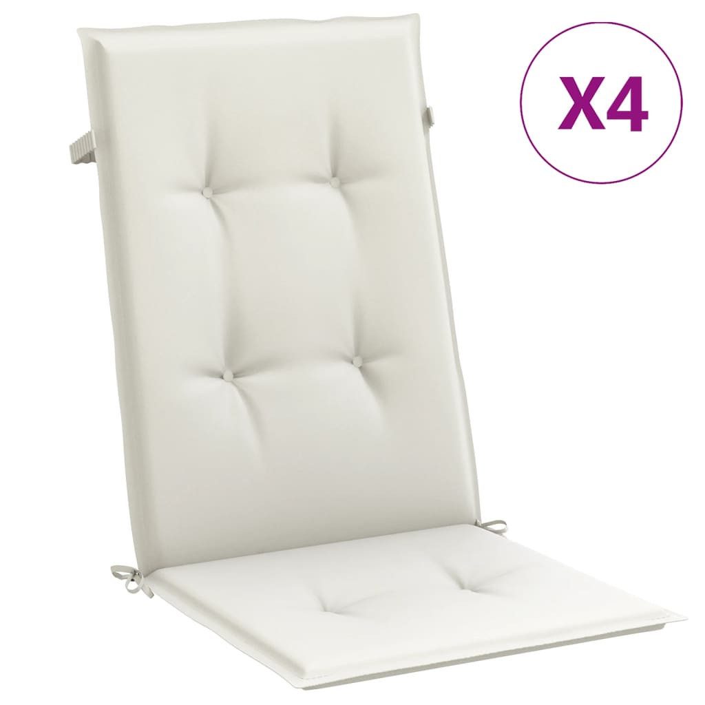 vidaXL Sitzauflage Hochlehner-Auflagen 4 Stk. Melange Creme 120x50x4 cm Stoff, (4 St)