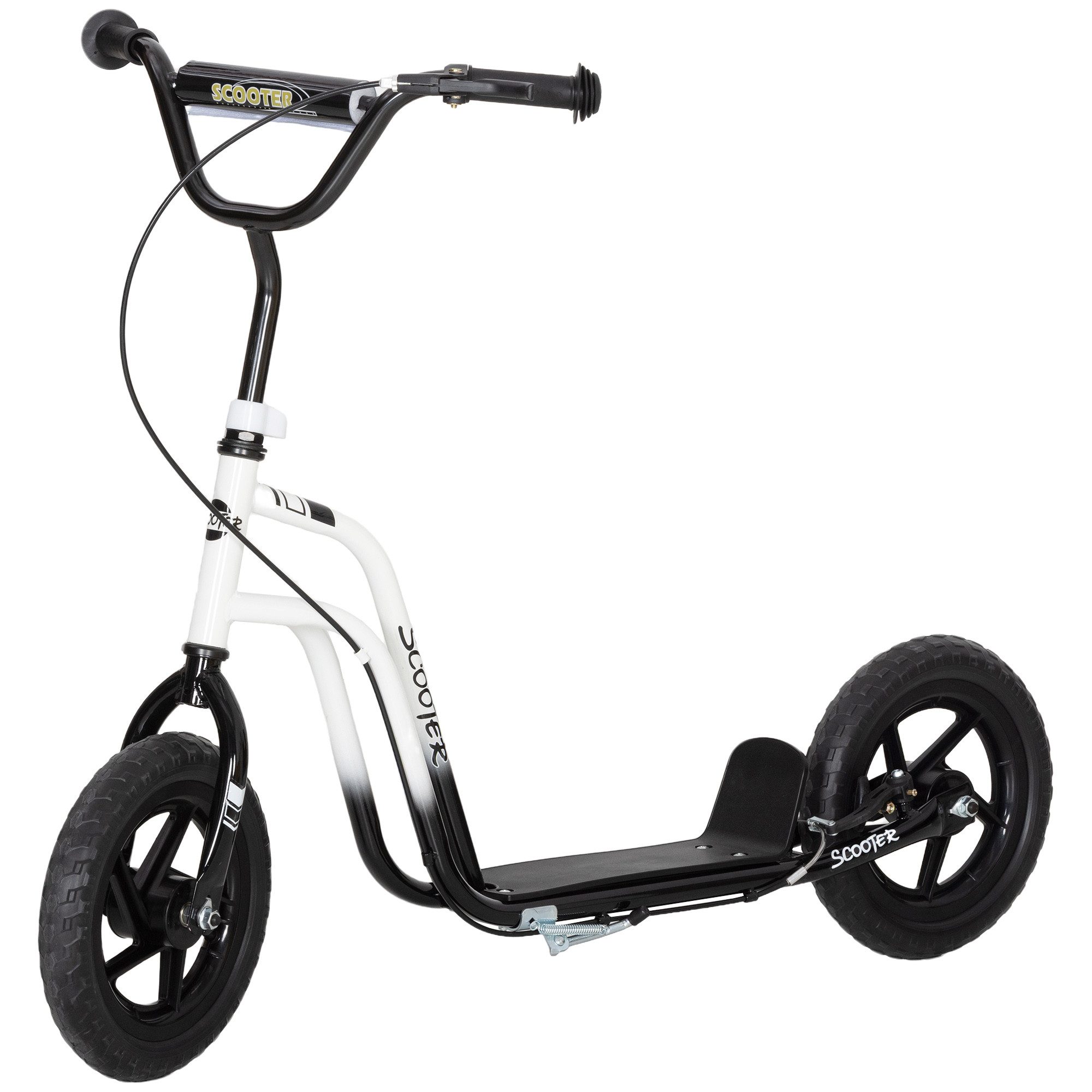 AIYAPLAY Cityroller Kinderroller Scooter mit verstellbarem Lenker und großen Rädern, (Kinderroller, 1 tlg., Tretroller), für Kinder im Alter von 5-12 Jahren, Weiß