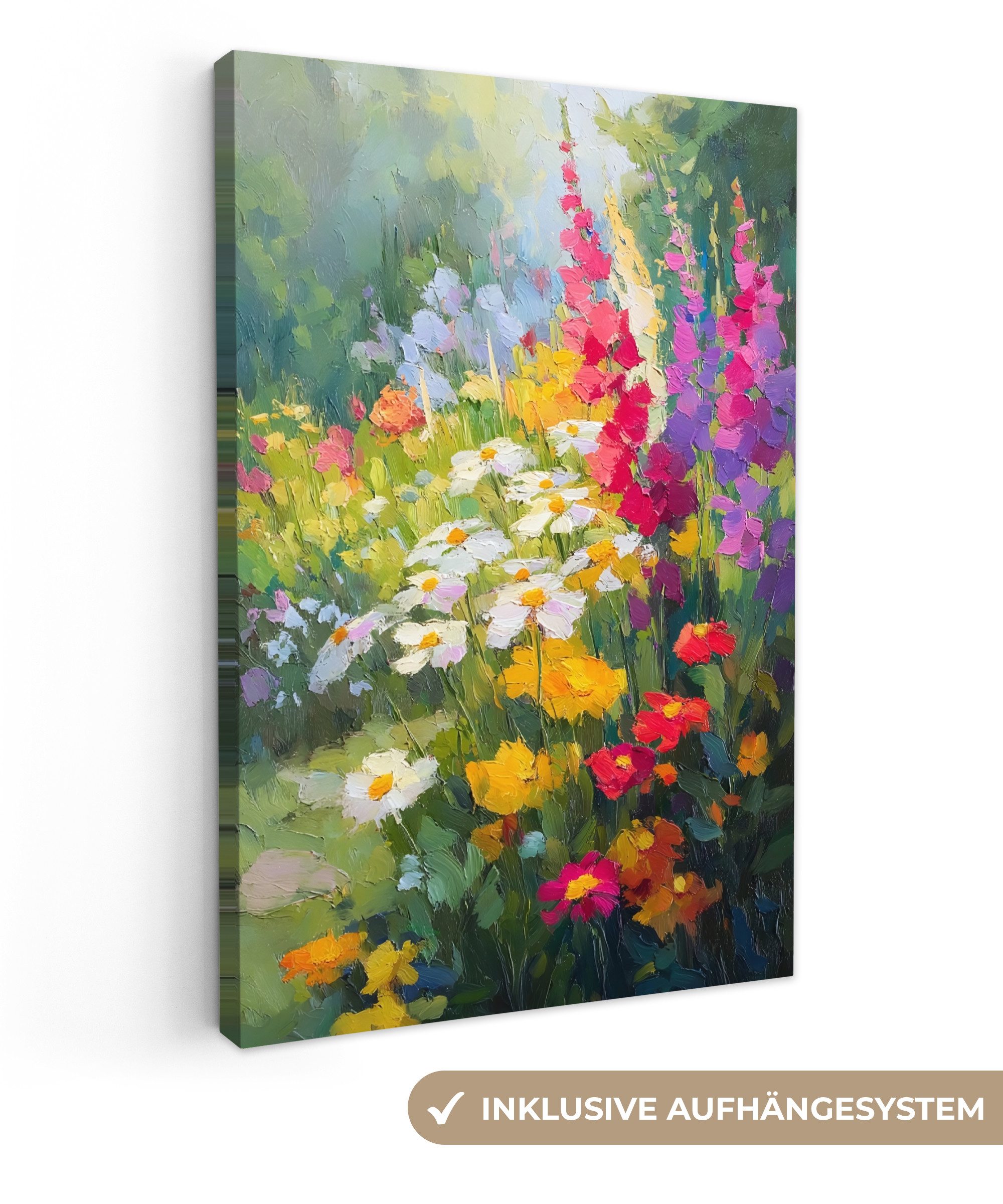 OneMillionCanvasses® Leinwandbild Sommergarten - Atmosphärisch - Blumen, Fo günstig online kaufen
