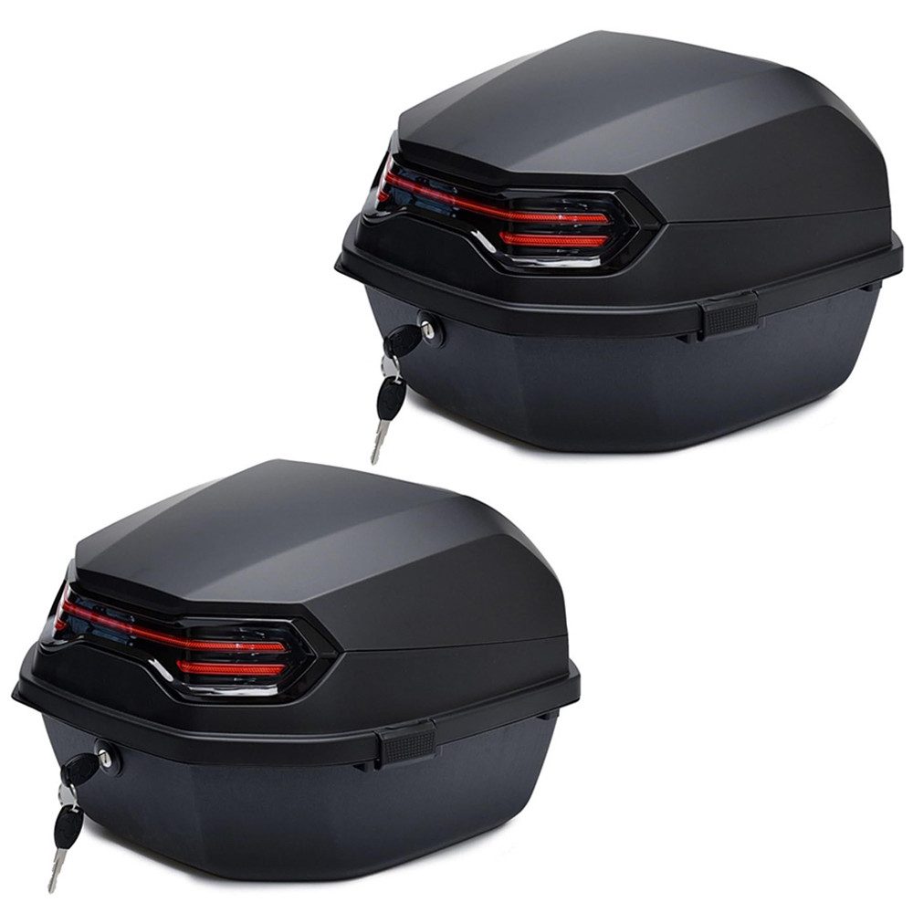 Kofferset 2x Motorrad Topcase # BT11 45 Liter Universal schwarz matt