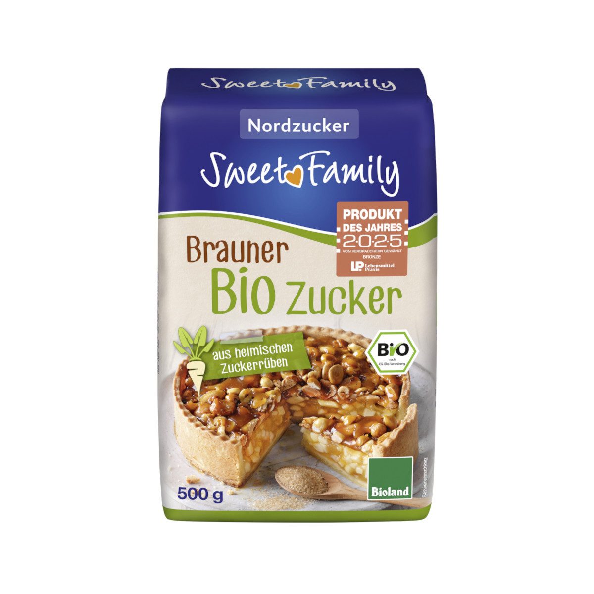Nordzucker Backzutat, Nordzucker Sweet Family Brauner Bio Zucker aus Zuckerrüben 500g
