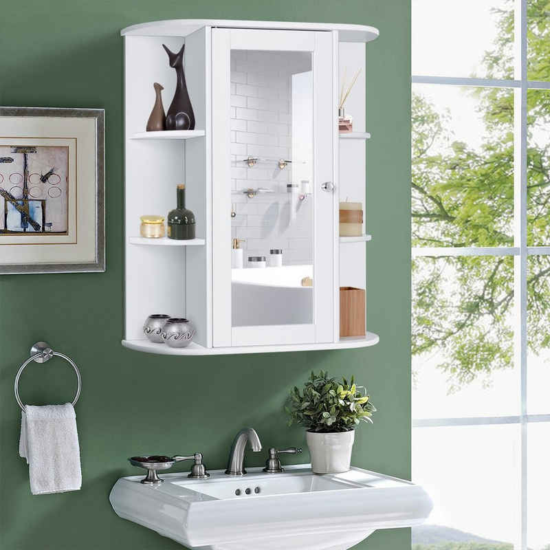 COSTWAY Spiegelschrank »Badschrank Hängeschrank Wandspiegel« mit Spiegel, mit Ablagen