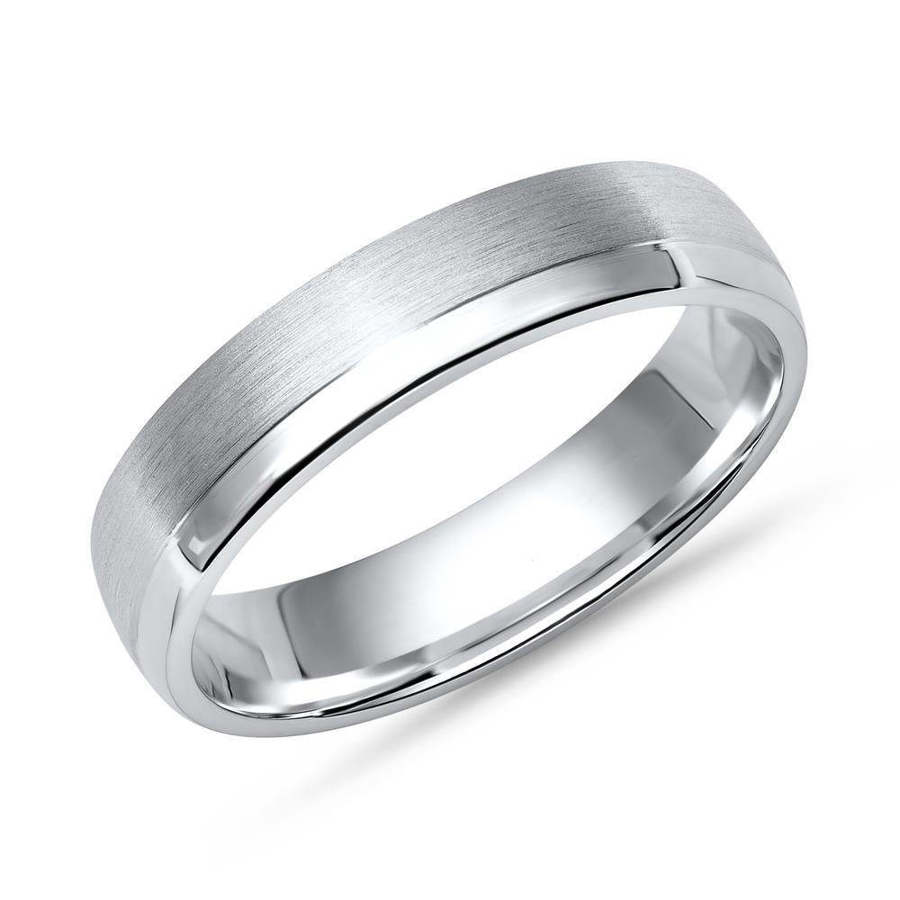 Unique Silberring Mattierter Ring mit einem polierten Kantenstreifen - 4,5mm breit R8525
