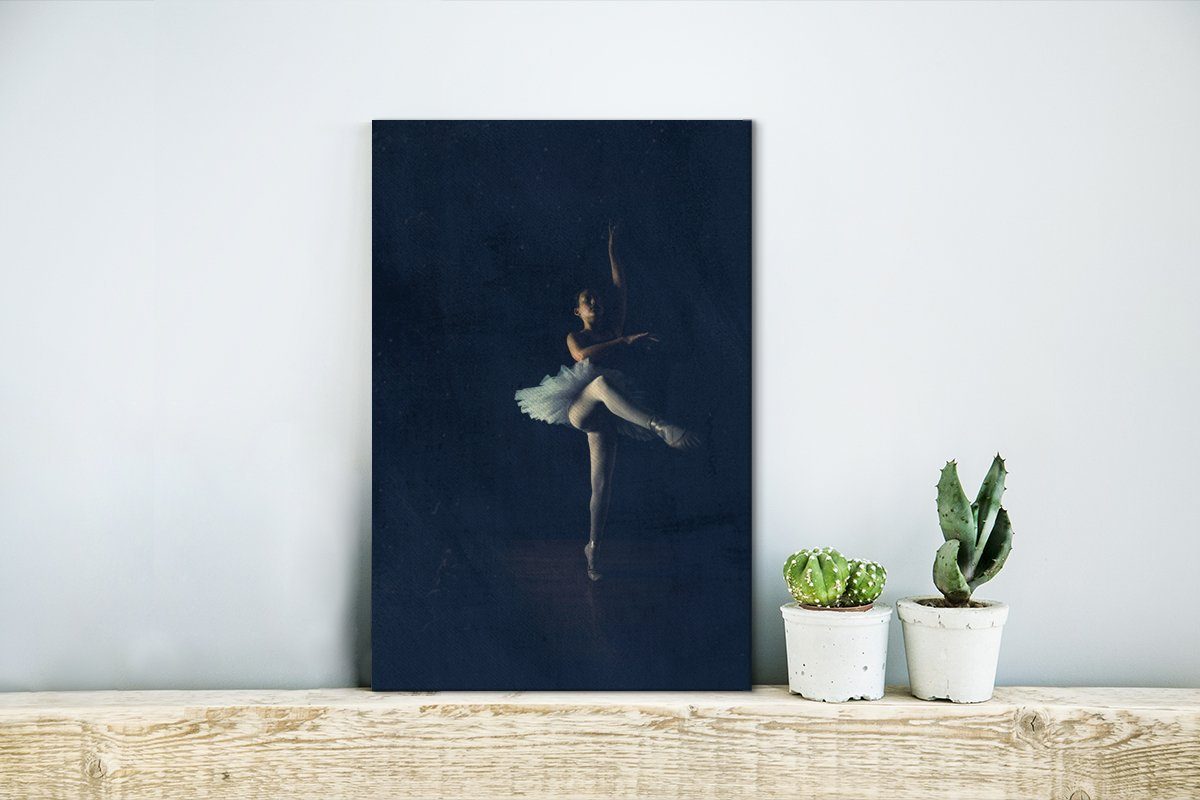 cm inkl. Ballerina, Gemälde, Leinwandbild fertig Zackenaufhänger, OneMillionCanvasses® (1 bespannt Junge St), 20x30 Leinwandbild