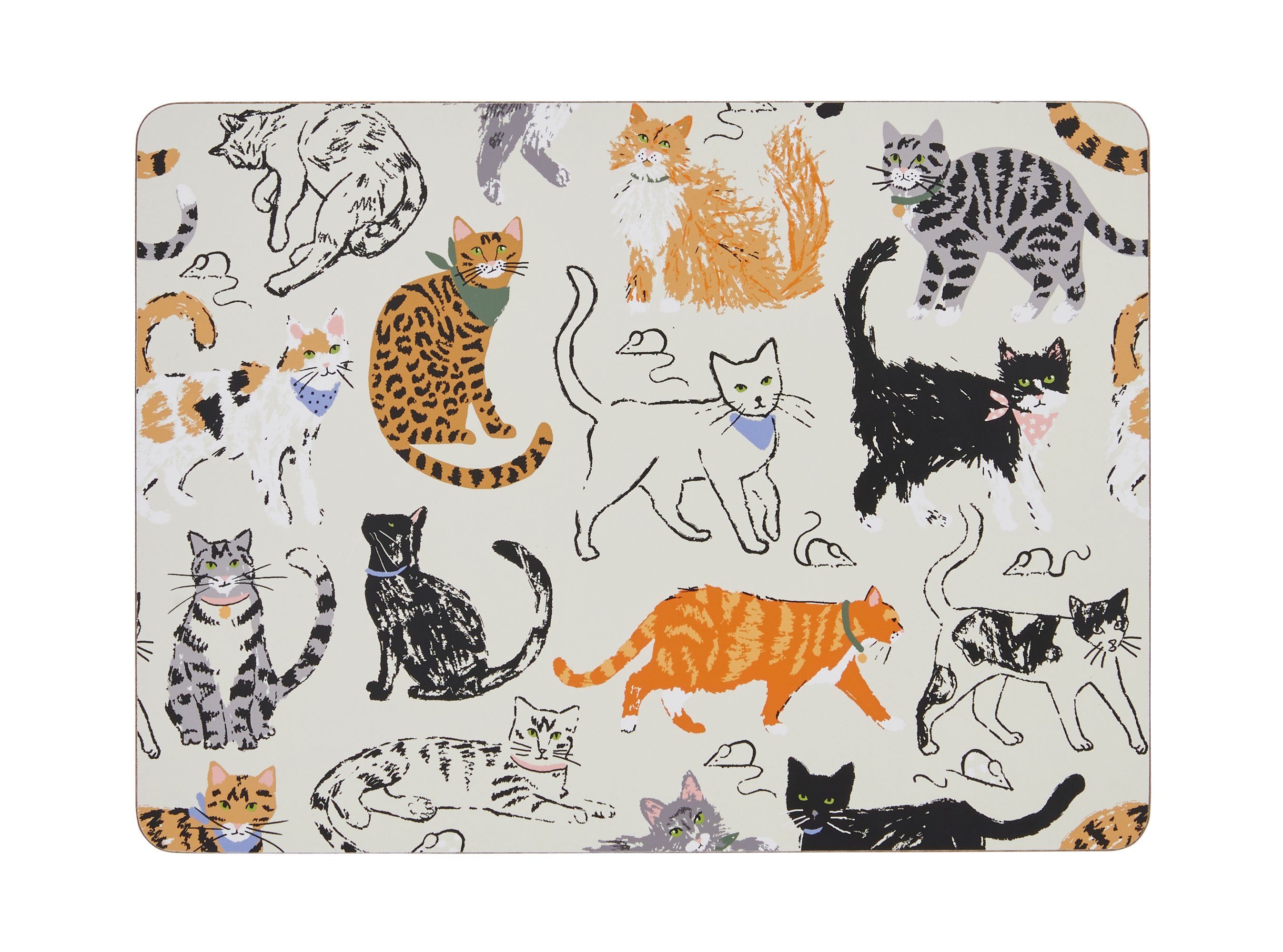 Platzset, Feline Friends, Ulster Weavers, (Set, 4-St., 4-teilig), Tischset Korkunterseite hitzebeständig abwaschbar ca.21x29x0,5cm