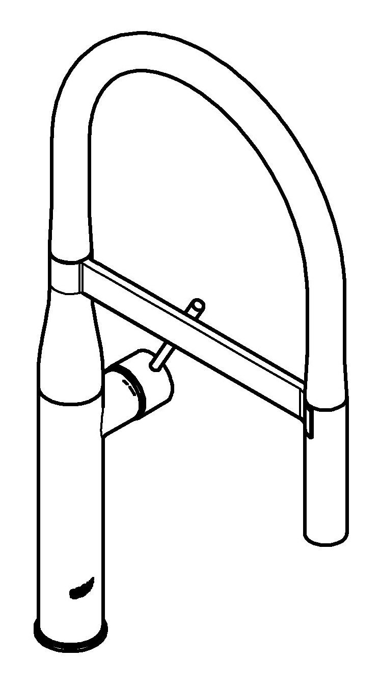 Grohe Küchenarmatur Essence Einhand-Spültischbatterie mit ausziehbarer Profibrause - Phantom Black