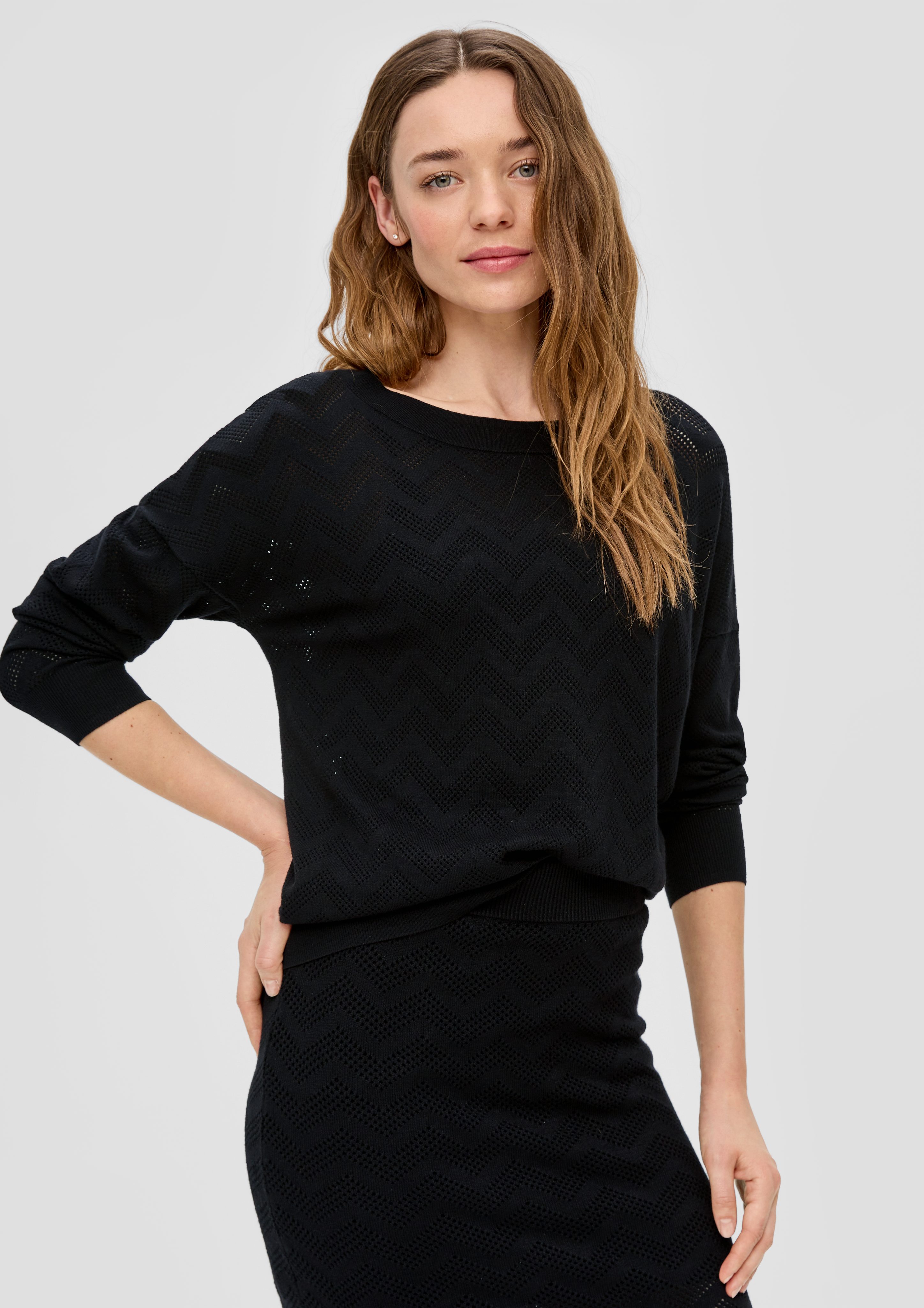 Strickpullover Pullover mit Ajourmuster