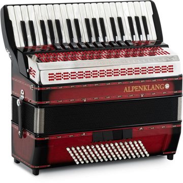 Alpenklang Piano-Akkordeon Pro IV 96 CM - 96 Bassknöpfe, 38 Diskanttasten, Doppeltremolo, hochwertige, italienische Tipo a Mano A-Stimmplatten