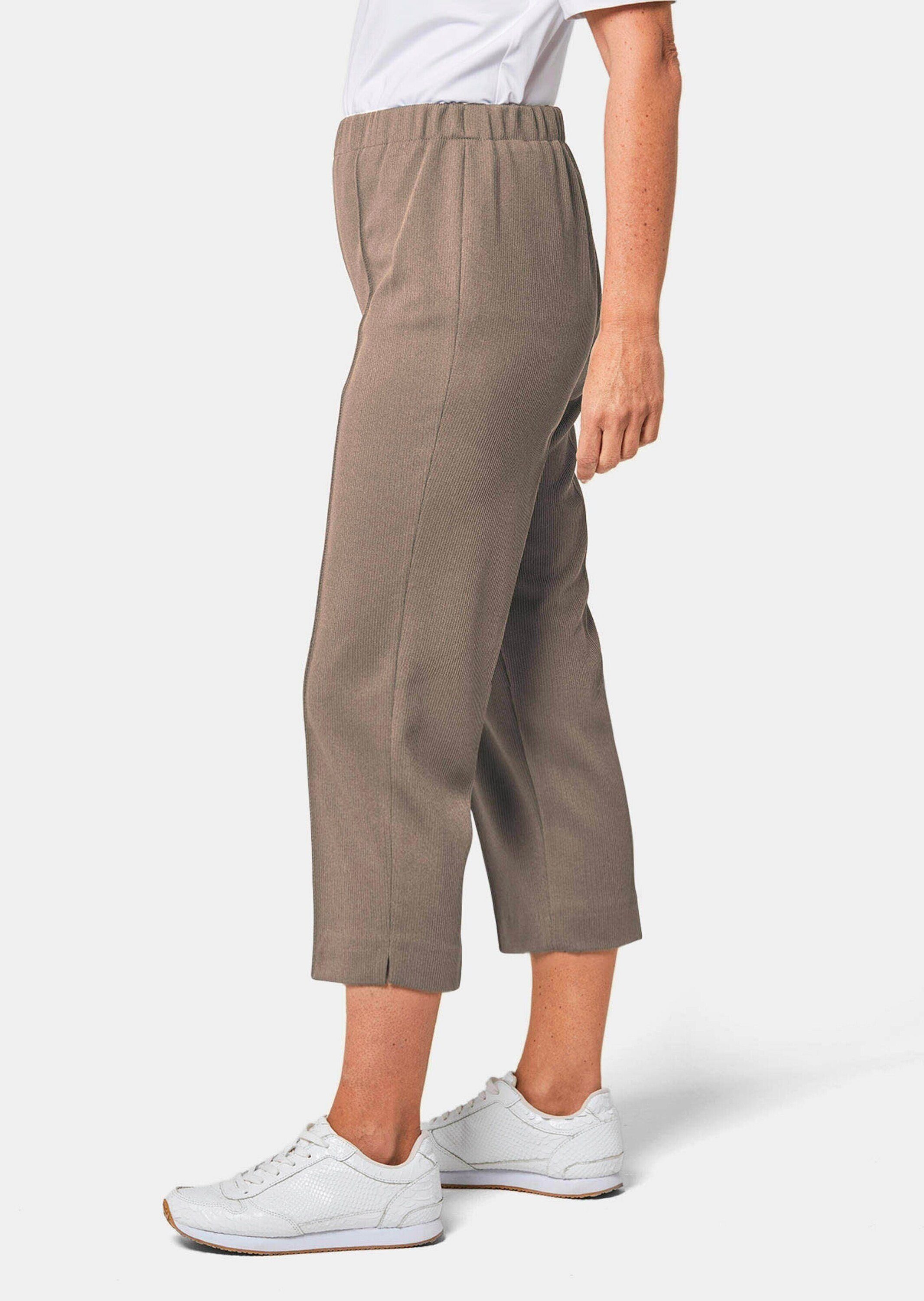 GOLDNER Caprihose Sportive 7/8-Hose mit Biesen Stoffhose mit Schlupfbund, Biesen und Wadenlang