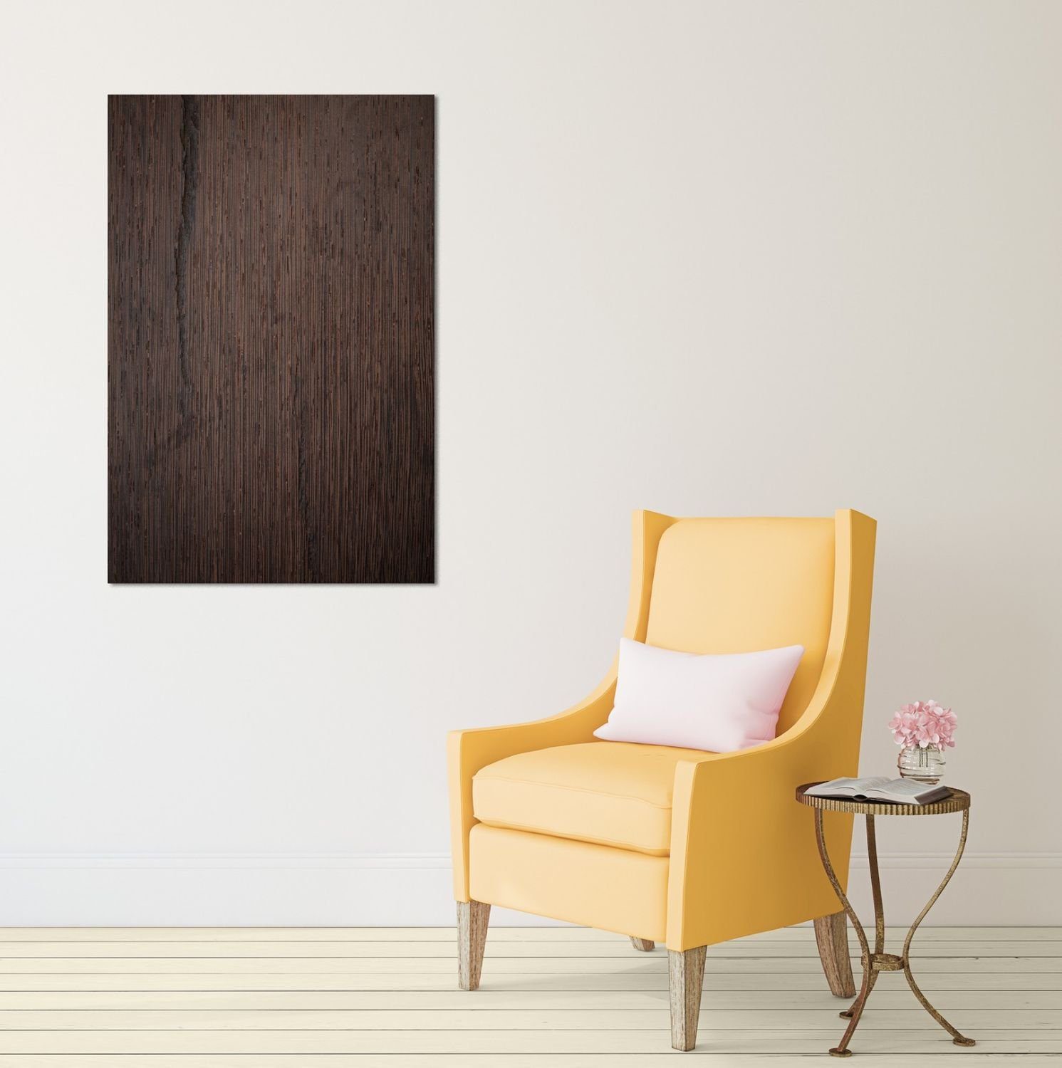 Wallario Leinwandbild, Holz-Optik Textur dunkelbraunes Holz, günstig online kaufen