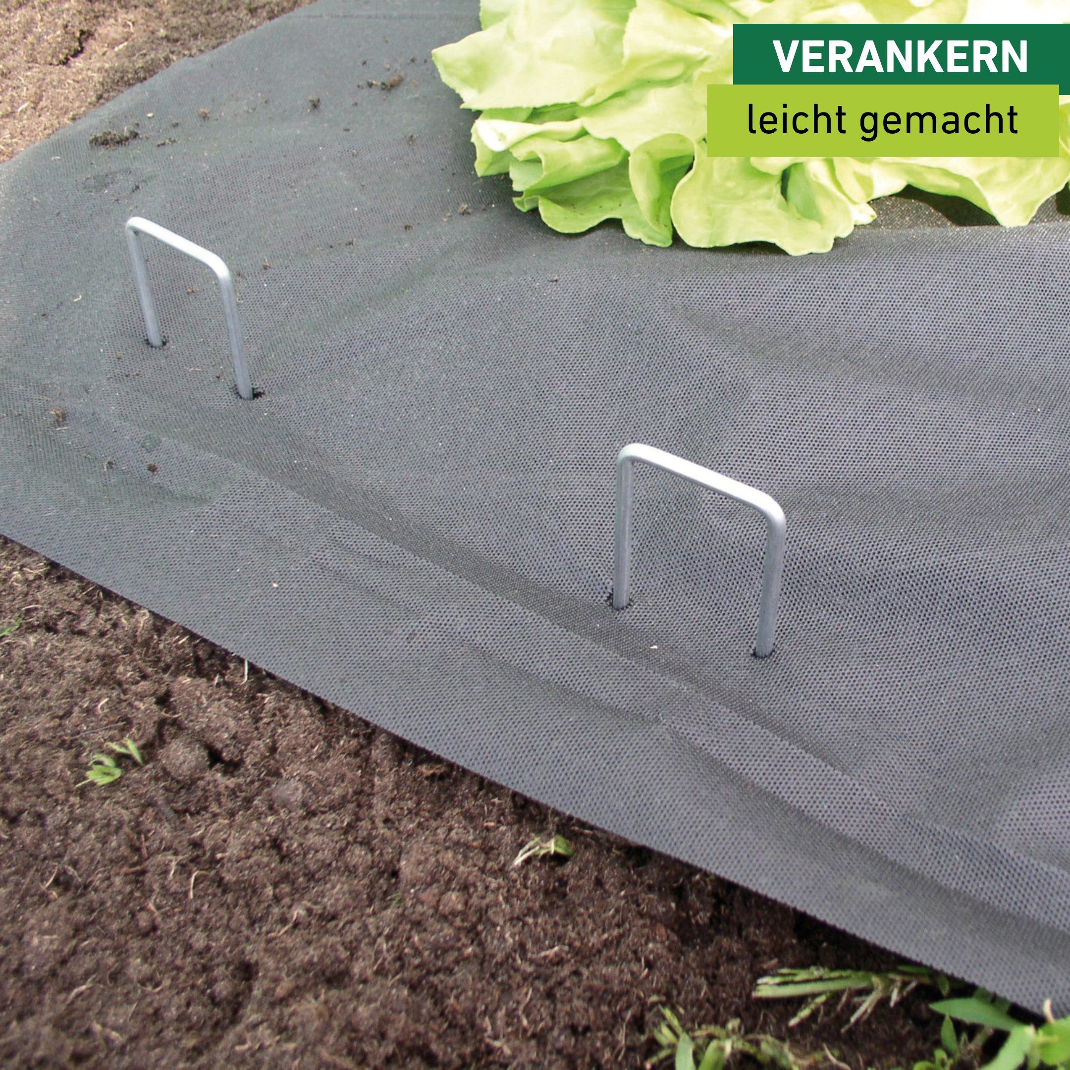 Windhager Gartenvlies Befestigungshering aus Metall, wiederverwendbar, 10 Stk., (Packung, 10-St), Bodenanker für Folien, Vlies, erhältlich in 4 x 14 cm