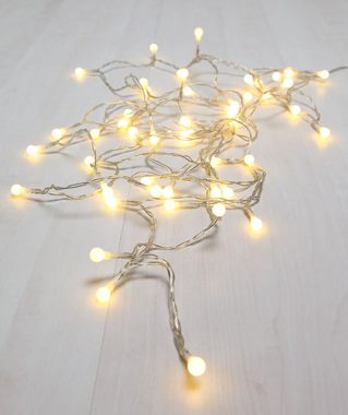 etc-shop Dekolicht, 100x LED Lichter Kette Kugel Lampen Weihnachts Außen Deko Beleuchtung