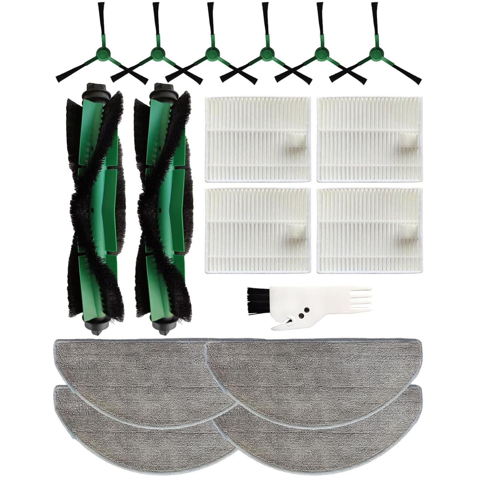 VERCO Reinigungsbürsten-Set Reinigungskit für iRobot, Roomba Combo Essential Y0112, Y011240, Y0110, Y01040, Y014020, (17-tlg), Ersatz Teile Set Wartungskit Filter Seitenbürste Zubehör Bürste