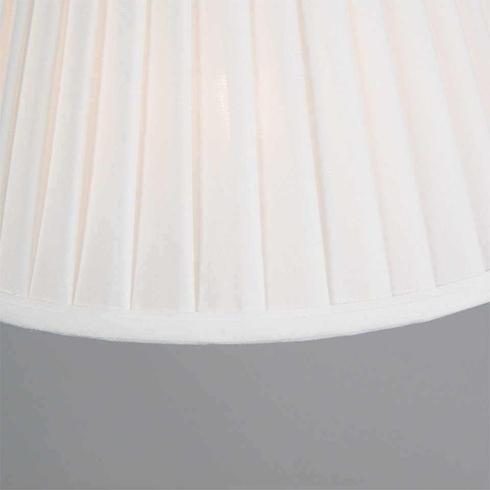 Qazqa Lampenschirm Plisse, QAZQA Lampenschirm, Crème, Textil, Retro