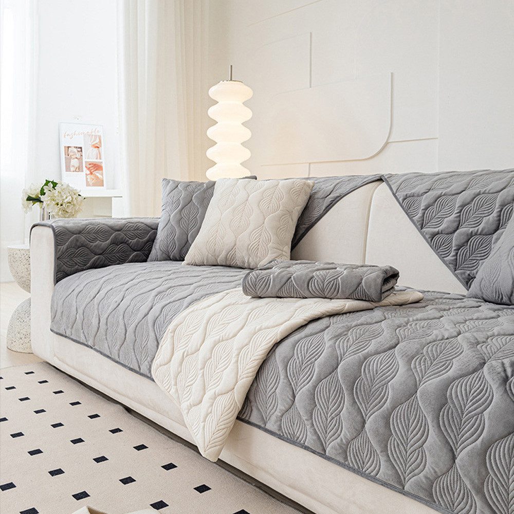 NUODWELL Sofabezug Sofabezug Samt 1 2 3 4 Sitzer, Weicher Anti-Rutsch Sofaü günstig online kaufen