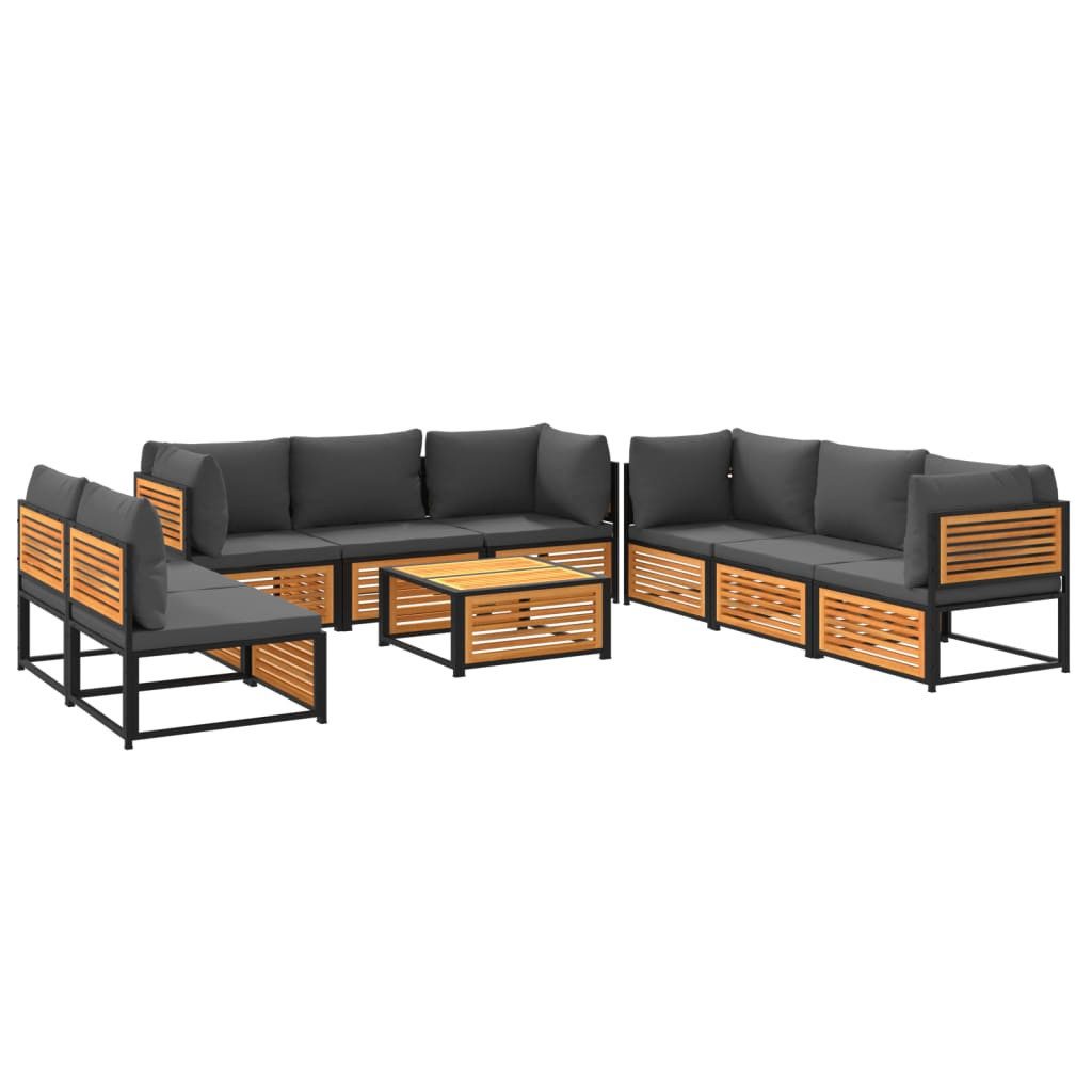 vidaXL Gartenlounge-Set 9-tlg. Garten-Sofagarnitur mit Kissen günstig online kaufen