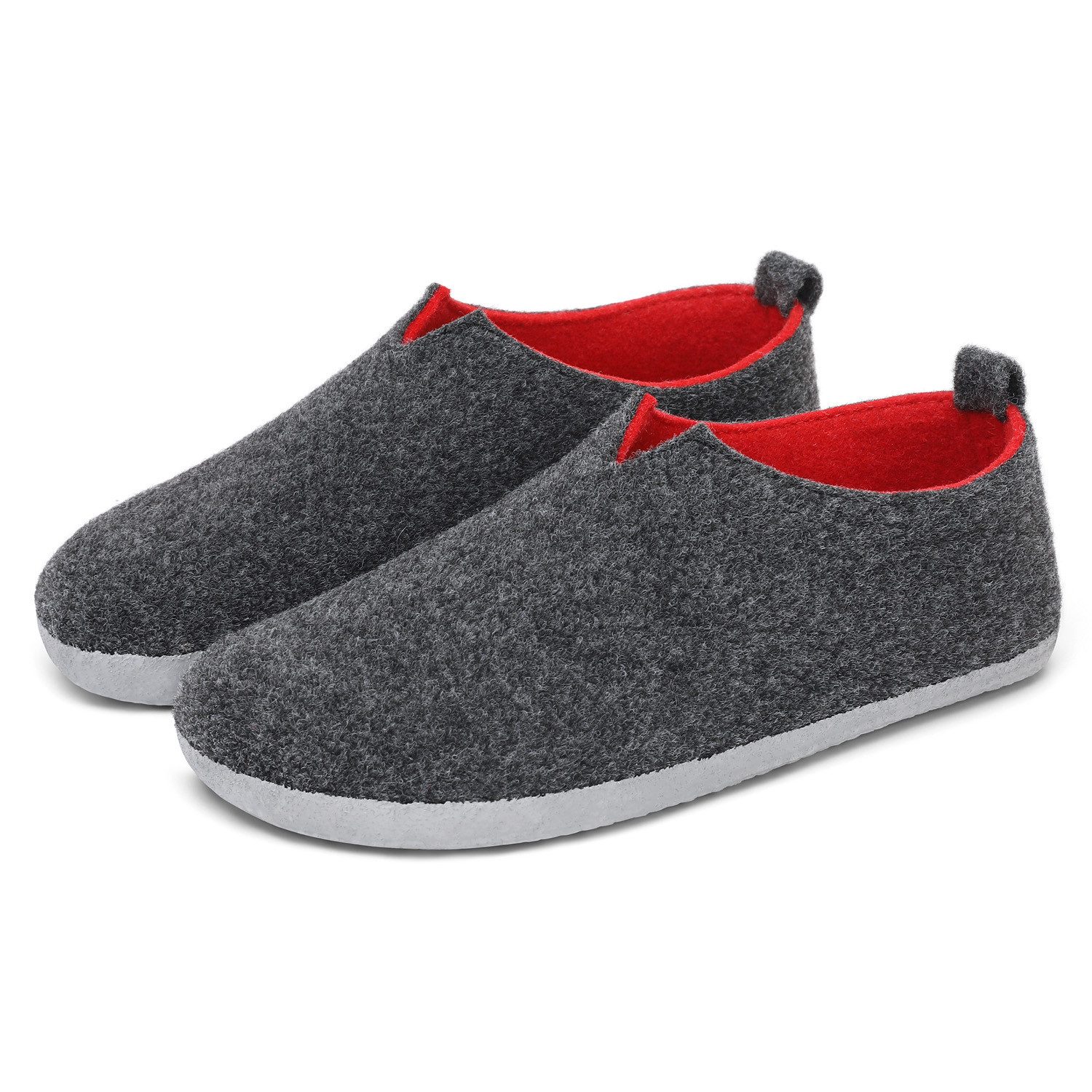 Home & Joy vegan & recycled Comfort Filz unisex Hausschuh (hohe Hüttenschuhe, Fußbett entnehmbar, weich & warm gefüttert, bequem) Pantoffeln Latschen Schlappen Slipper Pantoletten Winter rutschfest