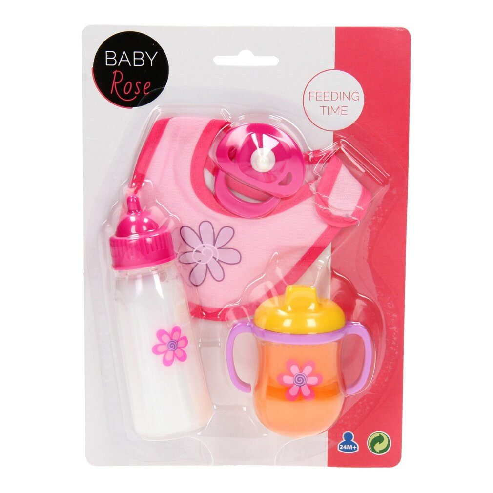 JOHNTOY Puppenhausmöbel Baby Rose - Essenzeit - Puppenspielset