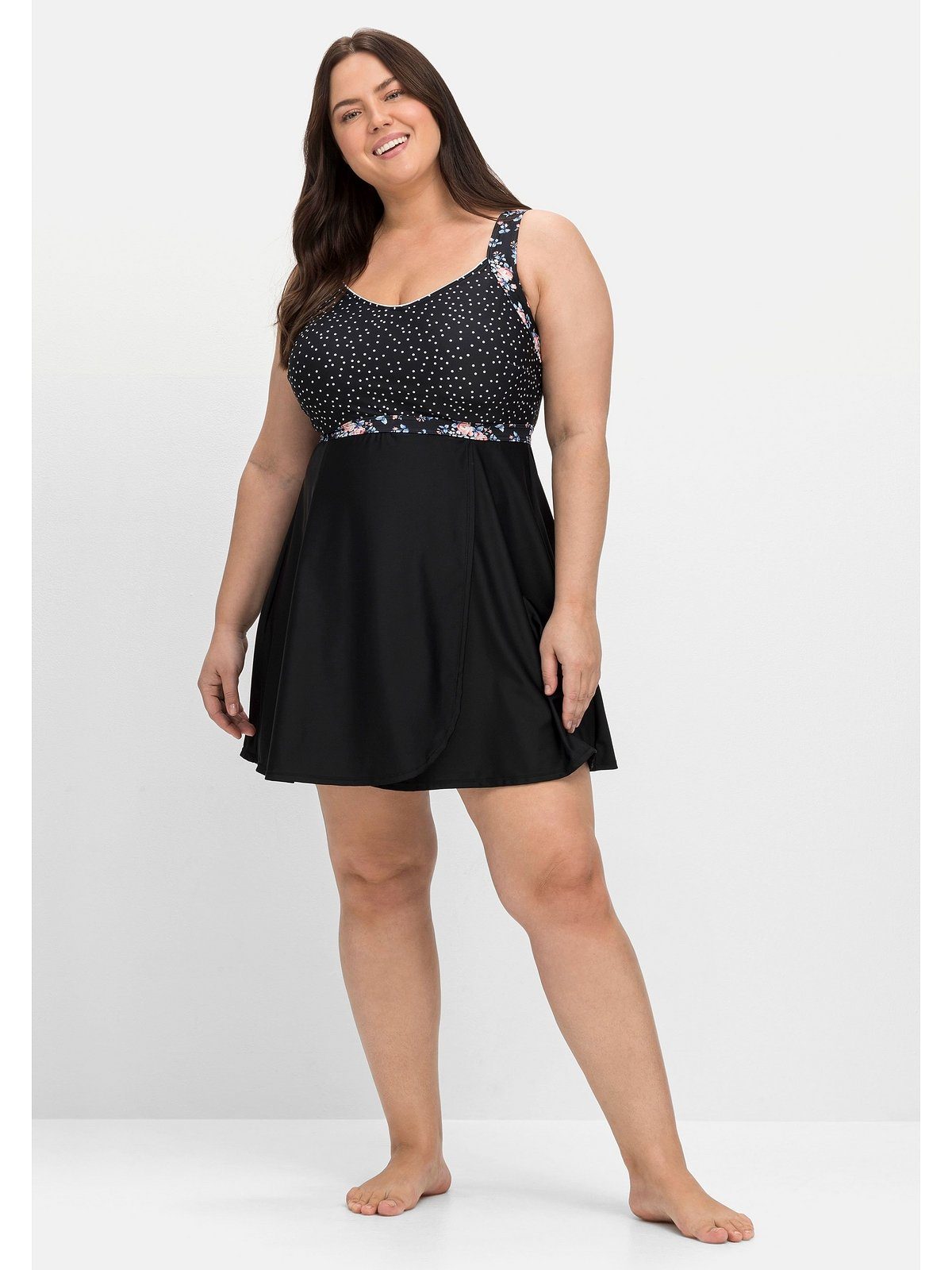 Sheego Tankini-Top Große Größen, in ausgestellter Longform