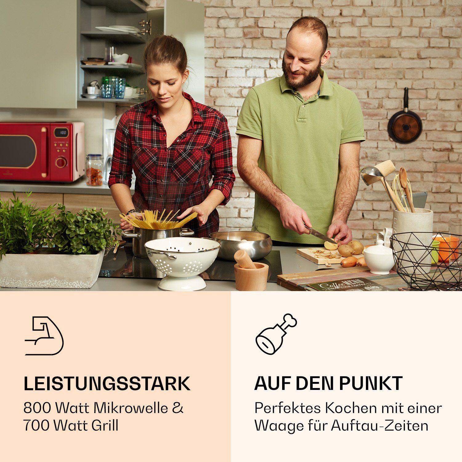 Klarstein Mikrowelle Julieta, Mikrowelle; Grill, 20 l