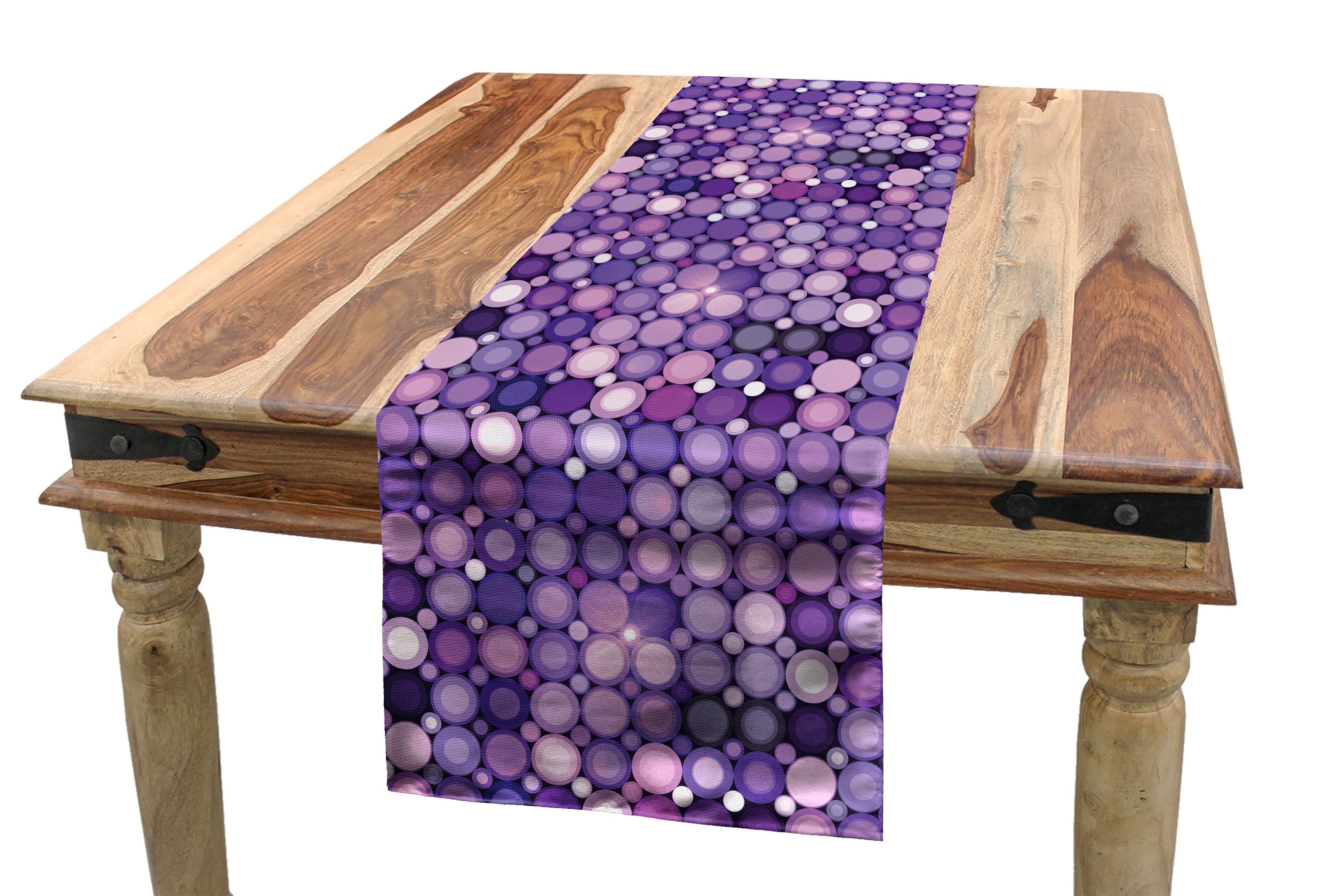 Dekorativer Kreise Rechteckiger Modern Geometrische Tischläufer, Abakuhaus Küche Violet Tischläufer Esszimmer